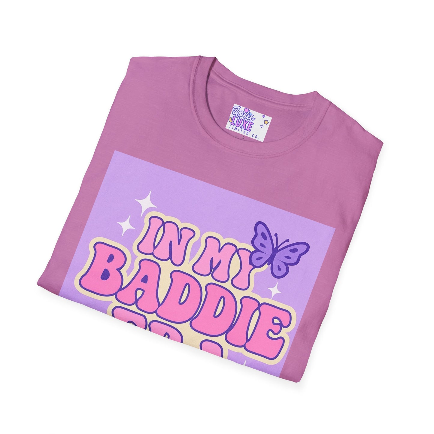In My Baddie Era Unisex Softstyle Glam Tee - Trendy Graphic Tee for Confident Fashion Lovers