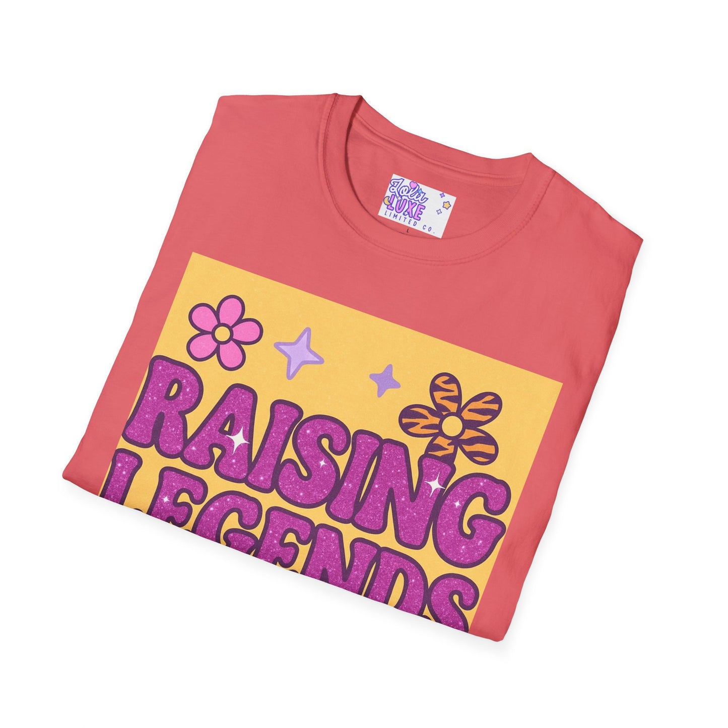 Raising Legends Unisex Softstyle T-Shirt - Vibrant Floral Design for Celebrations