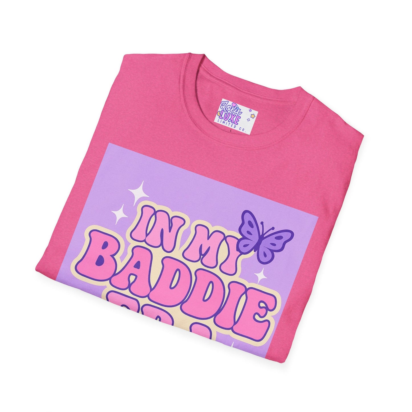 In My Baddie Era Unisex Softstyle Glam Tee - Trendy Graphic Tee for Confident Fashion Lovers