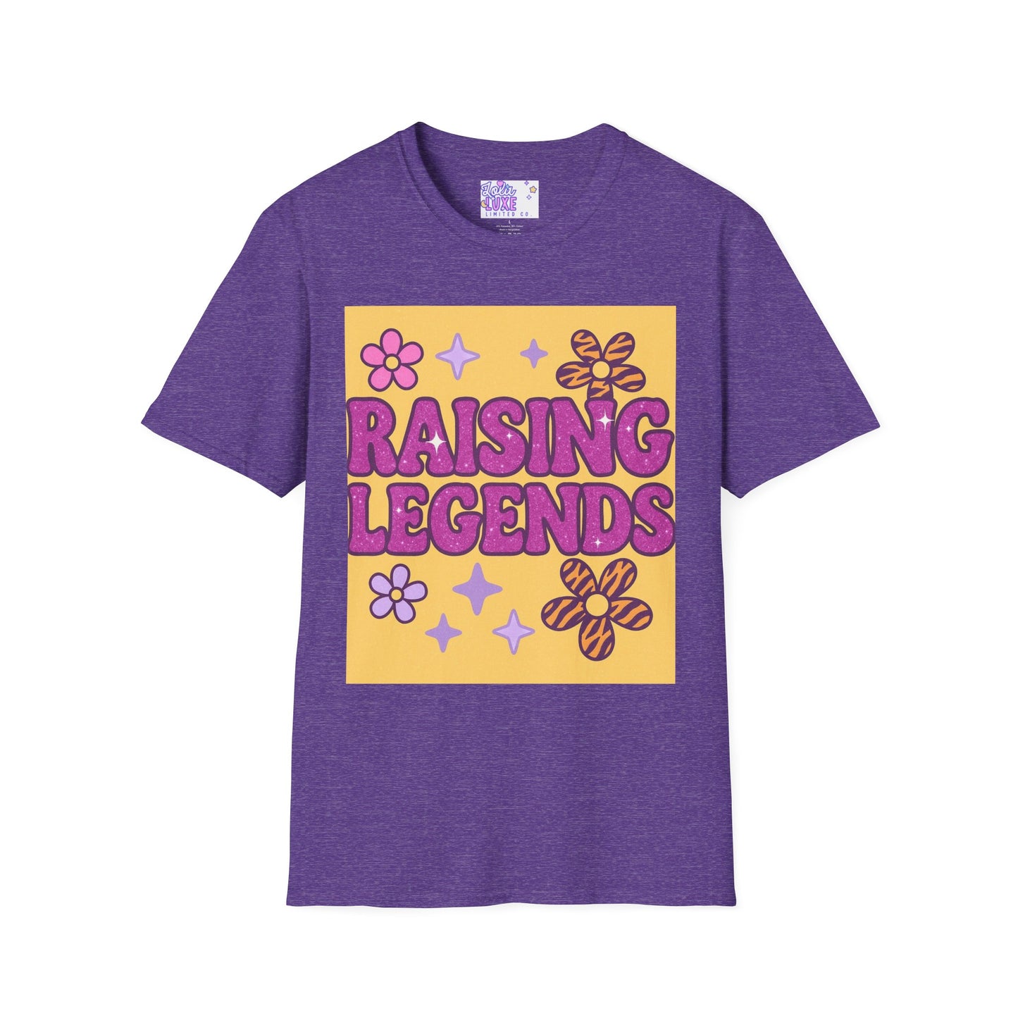 Raising Legends Unisex Softstyle T-Shirt - Vibrant Floral Design for Celebrations
