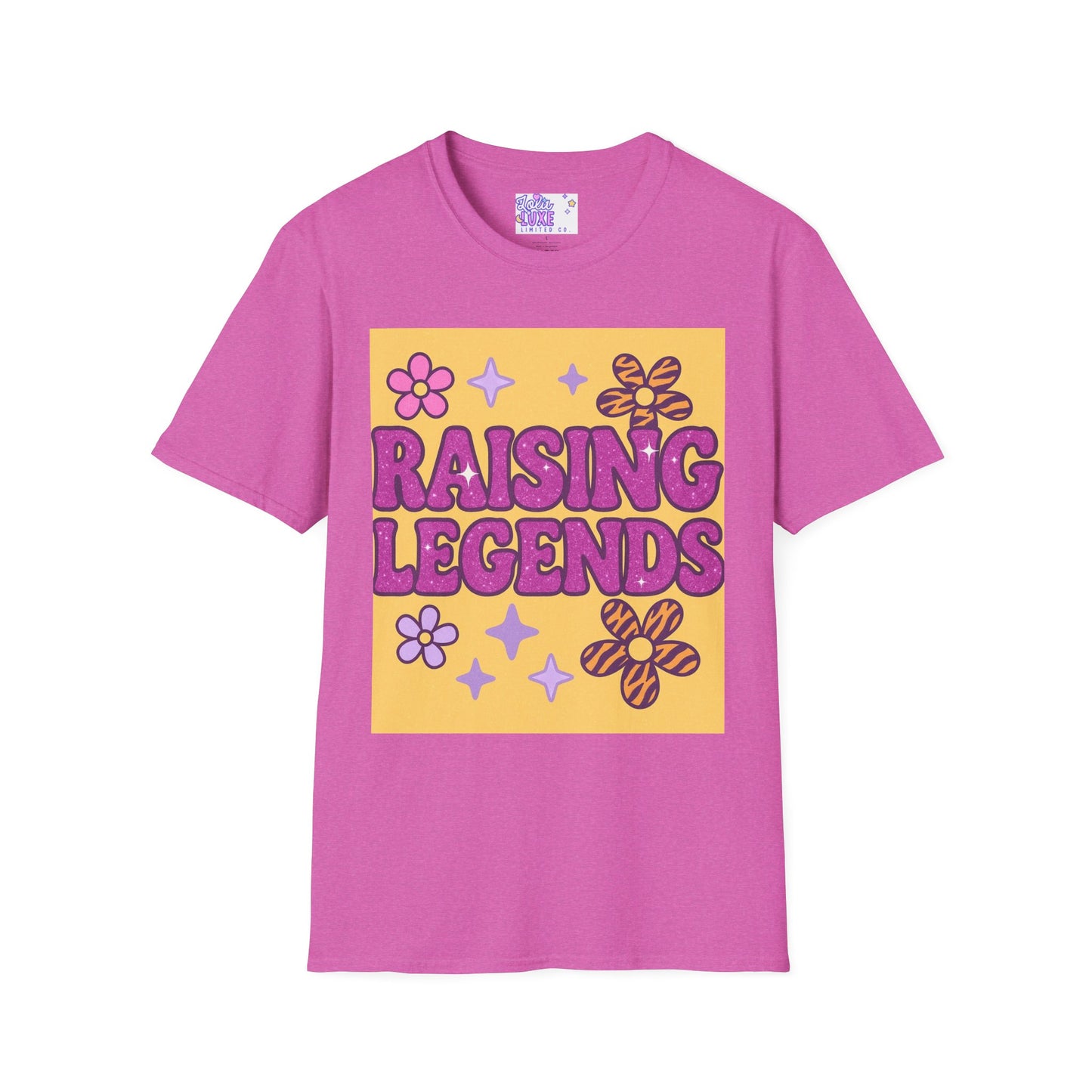 Raising Legends Unisex Softstyle T-Shirt - Vibrant Floral Design for Celebrations