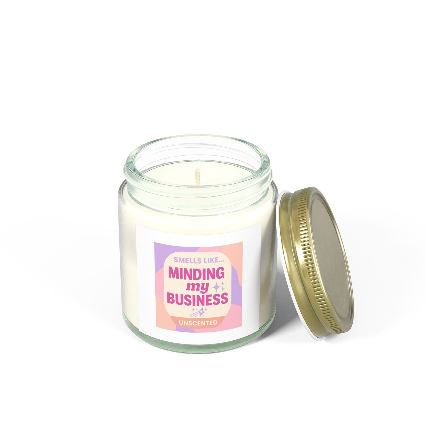 Unscented Candles, Coconut Apricot Wax (4oz, 9oz)