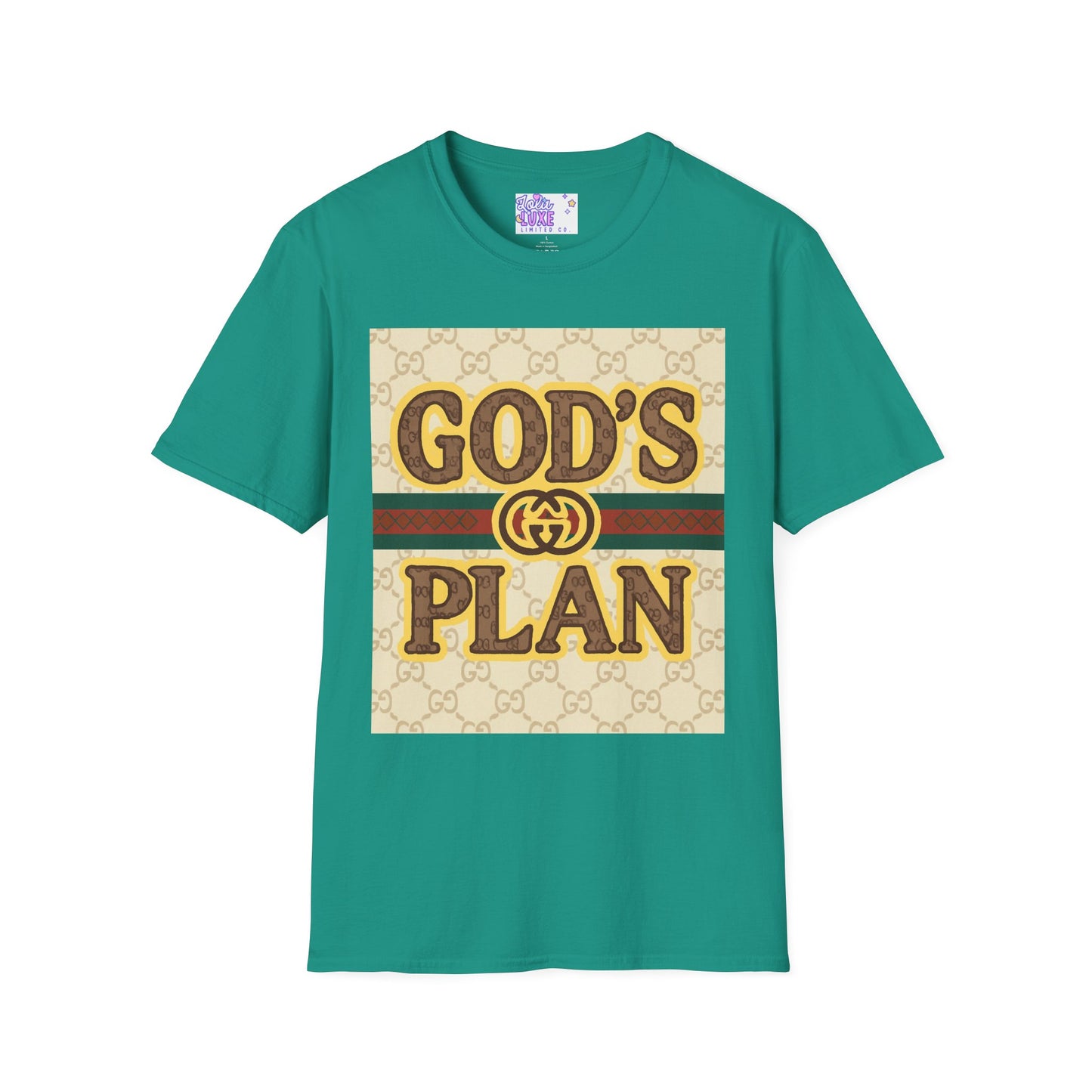 God's Plan Unisex Softstyle Glam Tee - Casual Inspirational Apparel