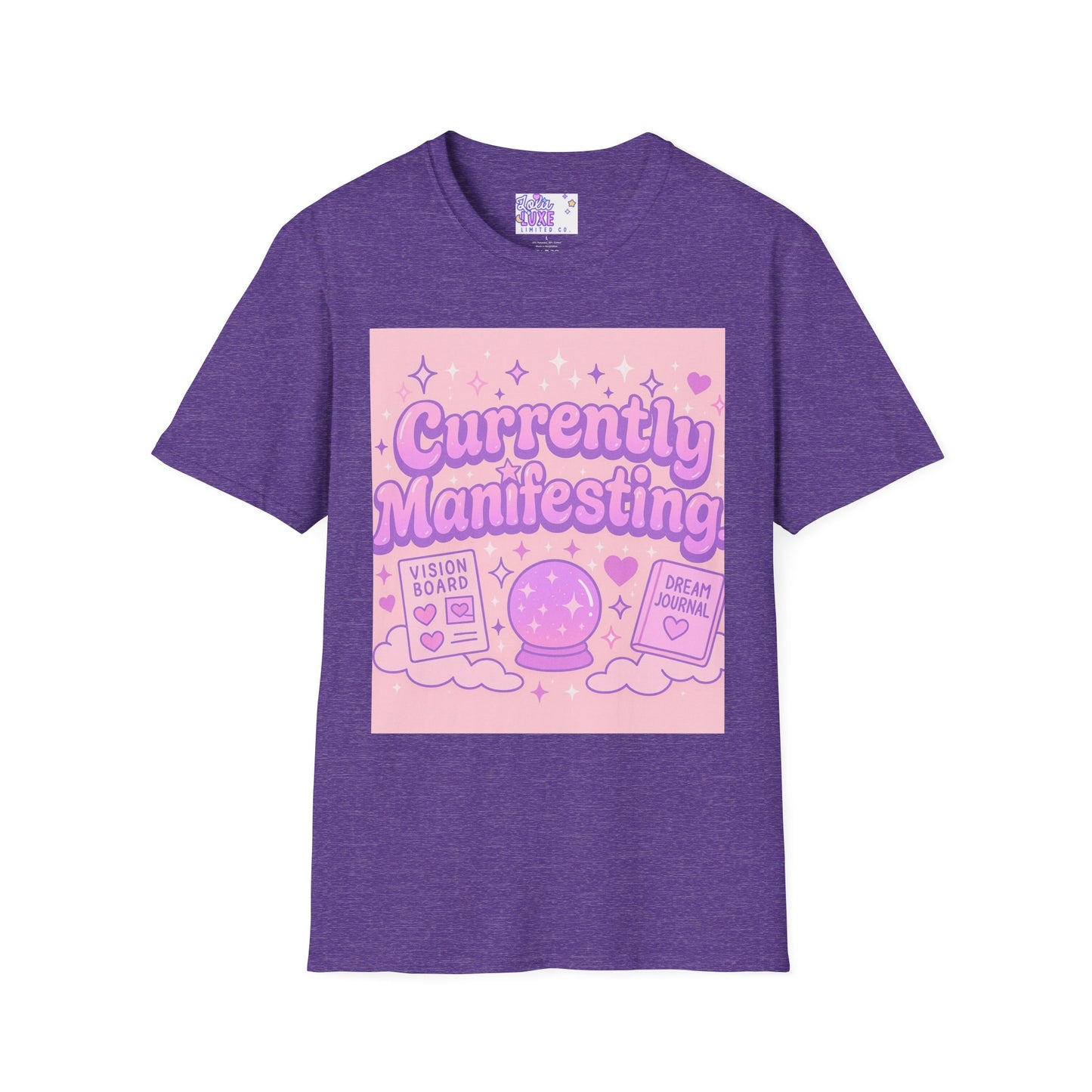 Currently Manifesting Unisex Softstyle Glam Tee - Positive Vibes for Dreamers & Creatives