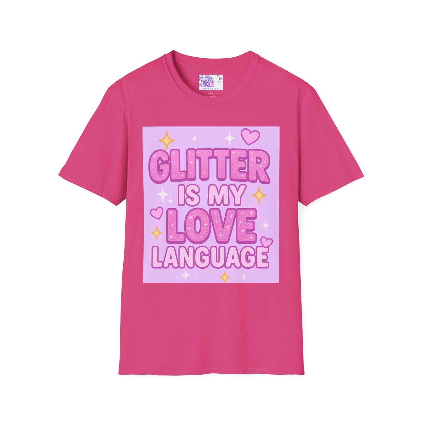 Glitter Is My Love Language Unisex Softstyle Glam Tee