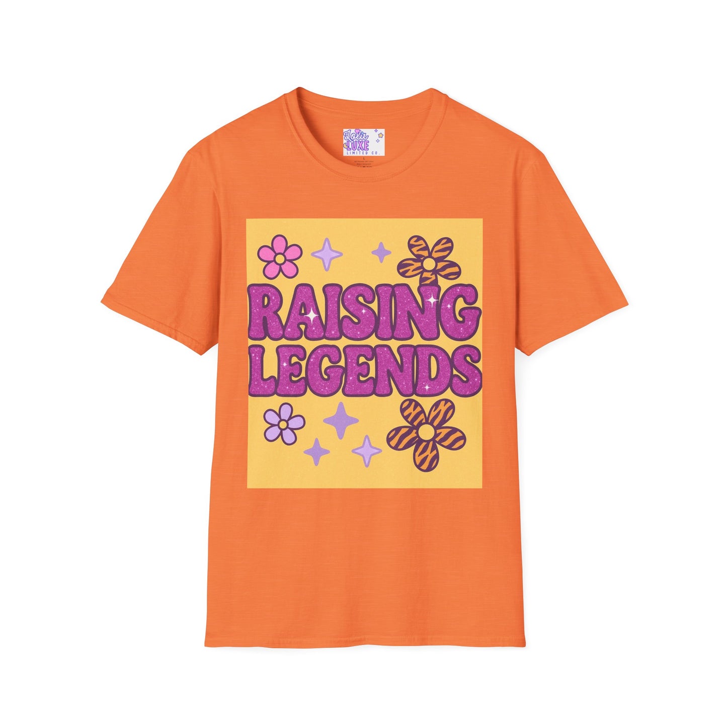 Raising Legends Unisex Softstyle T-Shirt - Vibrant Floral Design for Celebrations