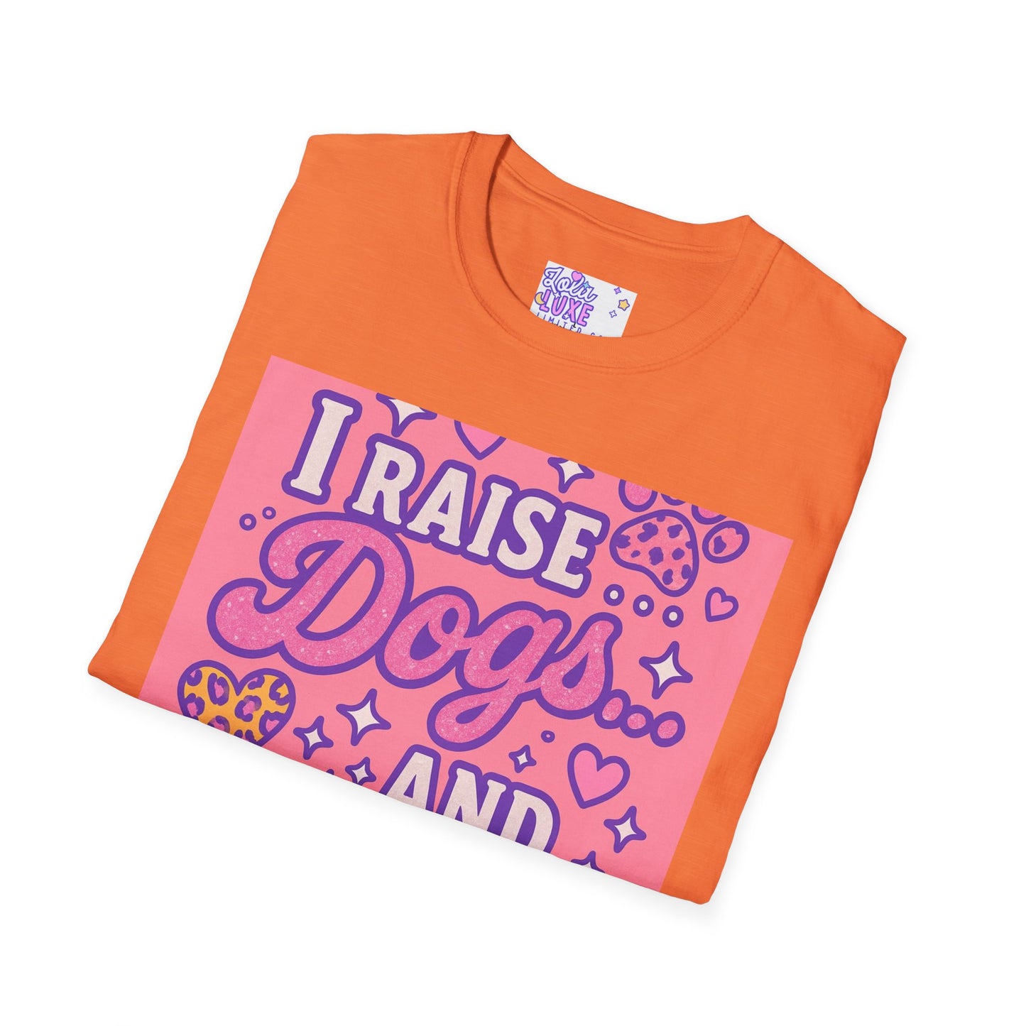 I Raise Dogs and Standards T-Shirt | Unisex Softstyle Glam Tee for Dog Lovers