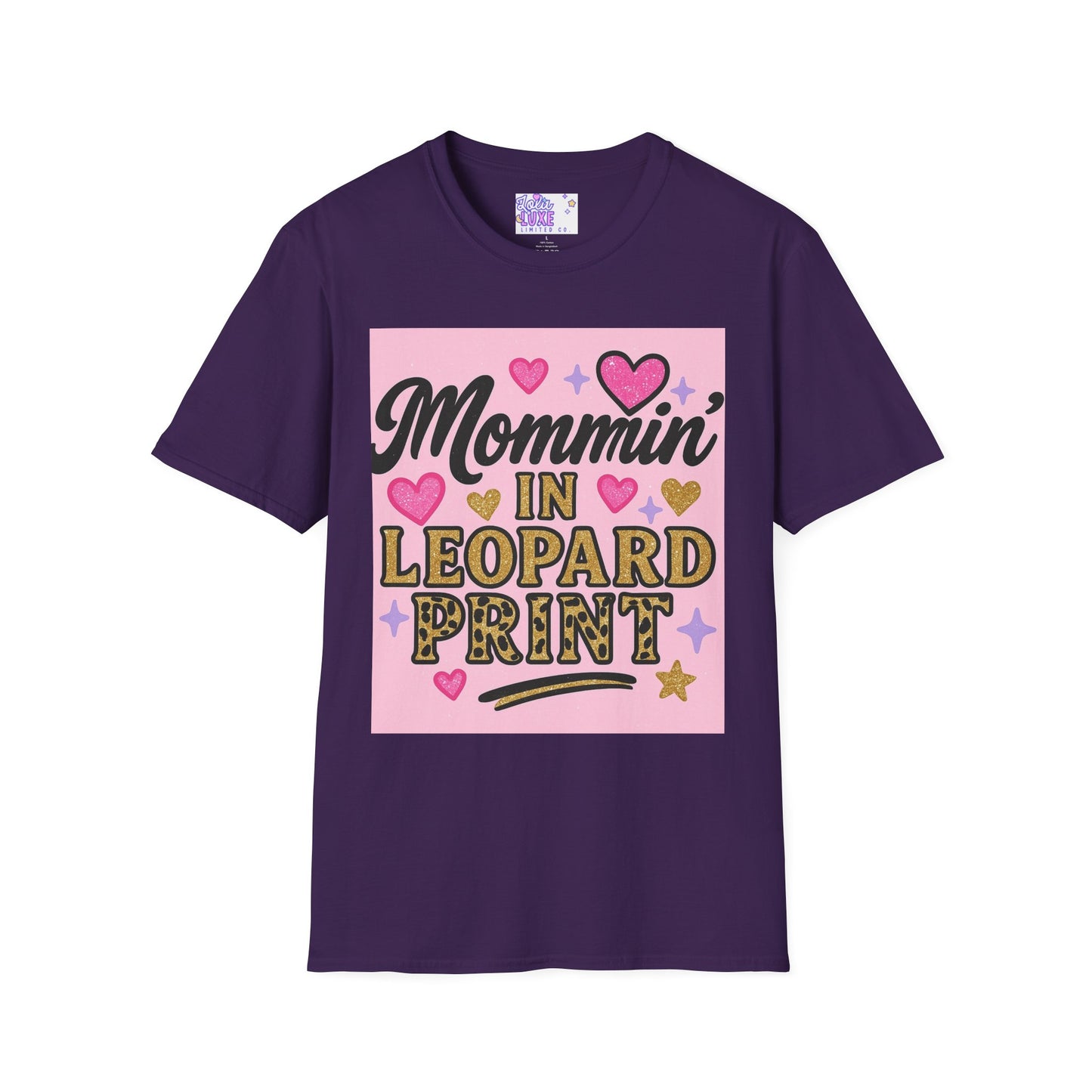 Mommin' in Leopard Print Unisex T-Shirt - Fun & Stylish Apparel for Moms Glam Tee