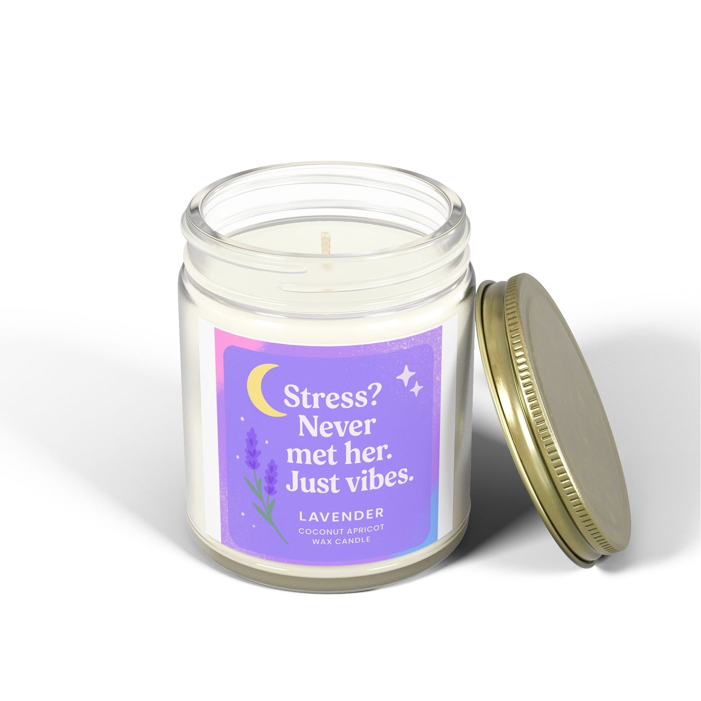 Lavender Scented Candles, Coconut Apricot Wax (4oz, 9oz)