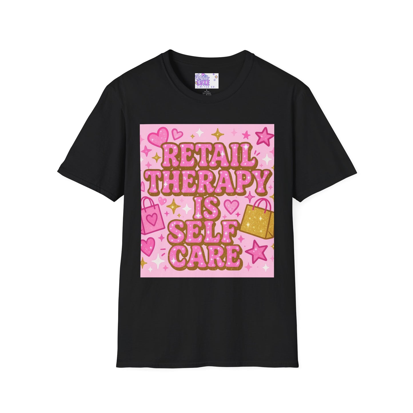Retail Therapy Unisex Softstyle T-Shirt - Self Care Glam Tee