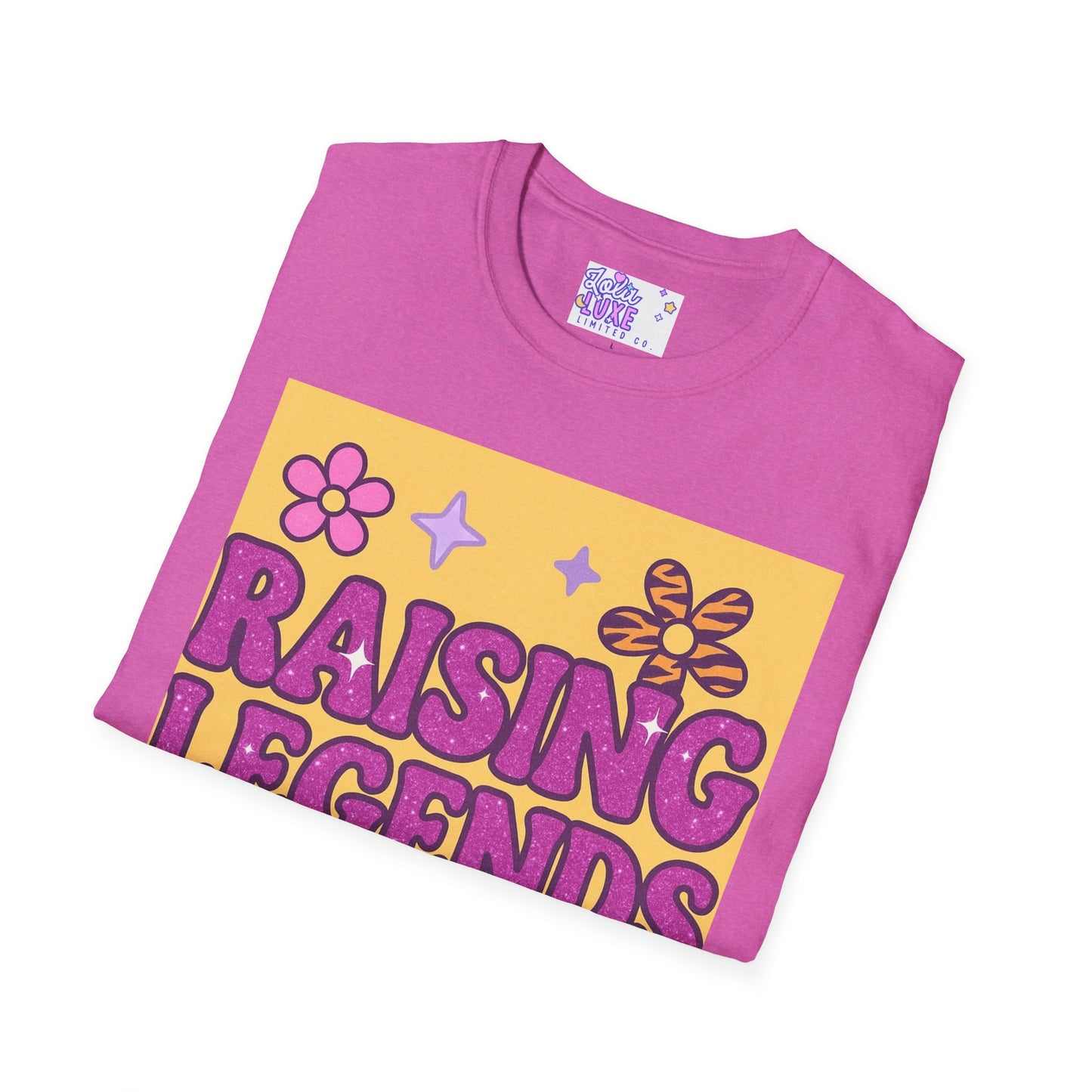 Raising Legends Unisex Softstyle T-Shirt - Vibrant Floral Design for Celebrations