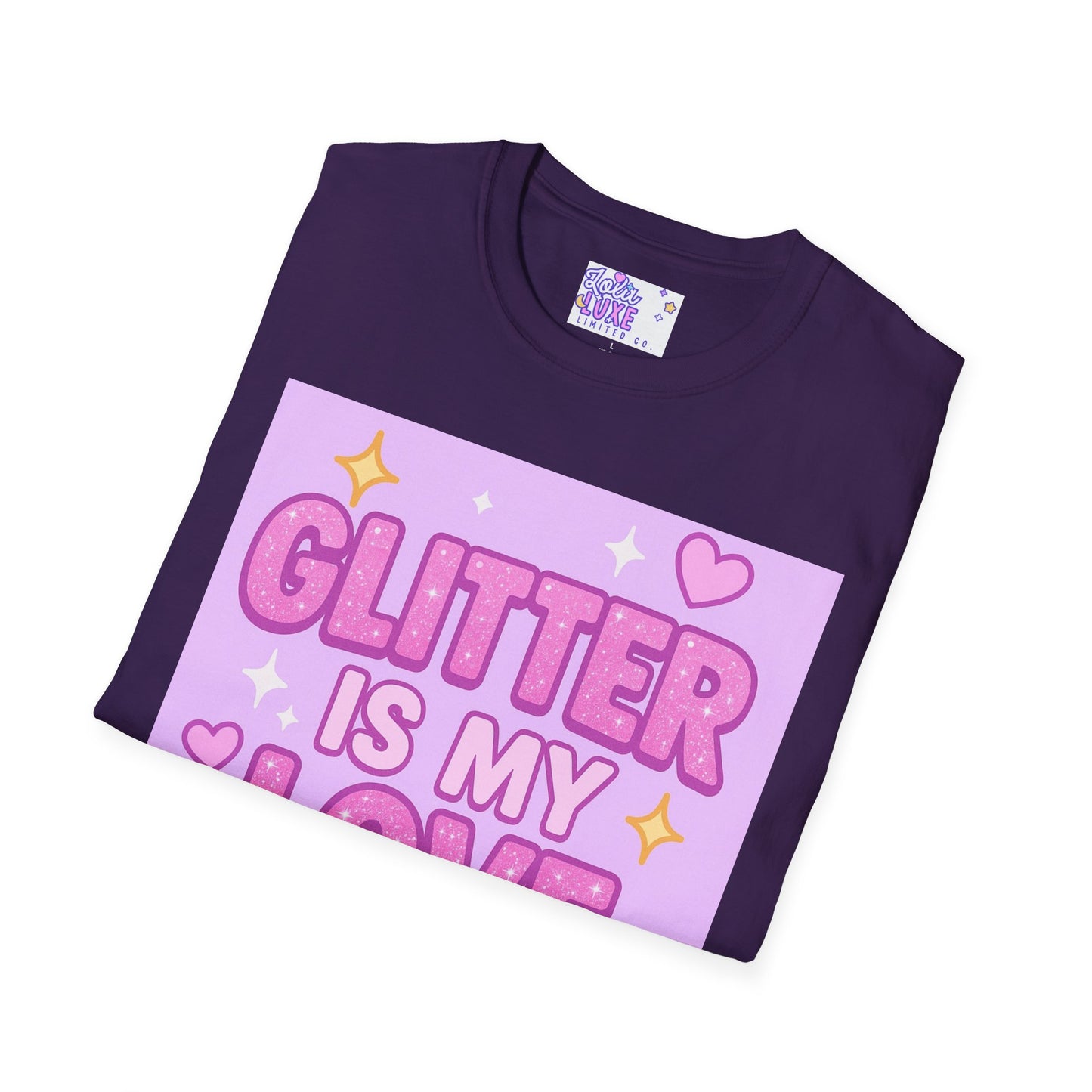Glitter Is My Love Language Unisex Softstyle Glam Tee