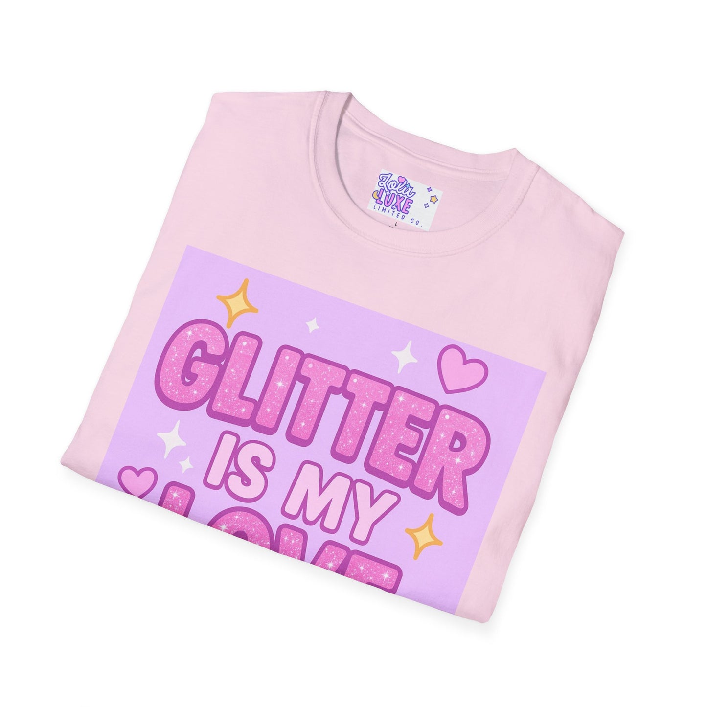Glitter Is My Love Language Unisex Softstyle Glam Tee