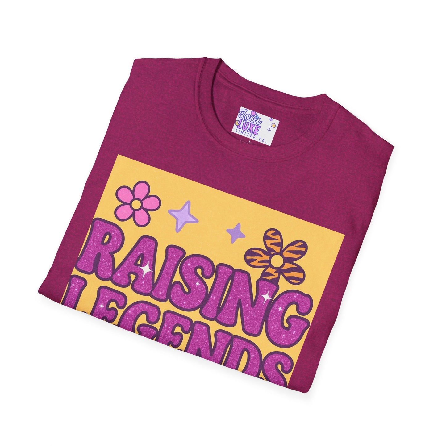 Raising Legends Unisex Softstyle T-Shirt - Vibrant Floral Design for Celebrations