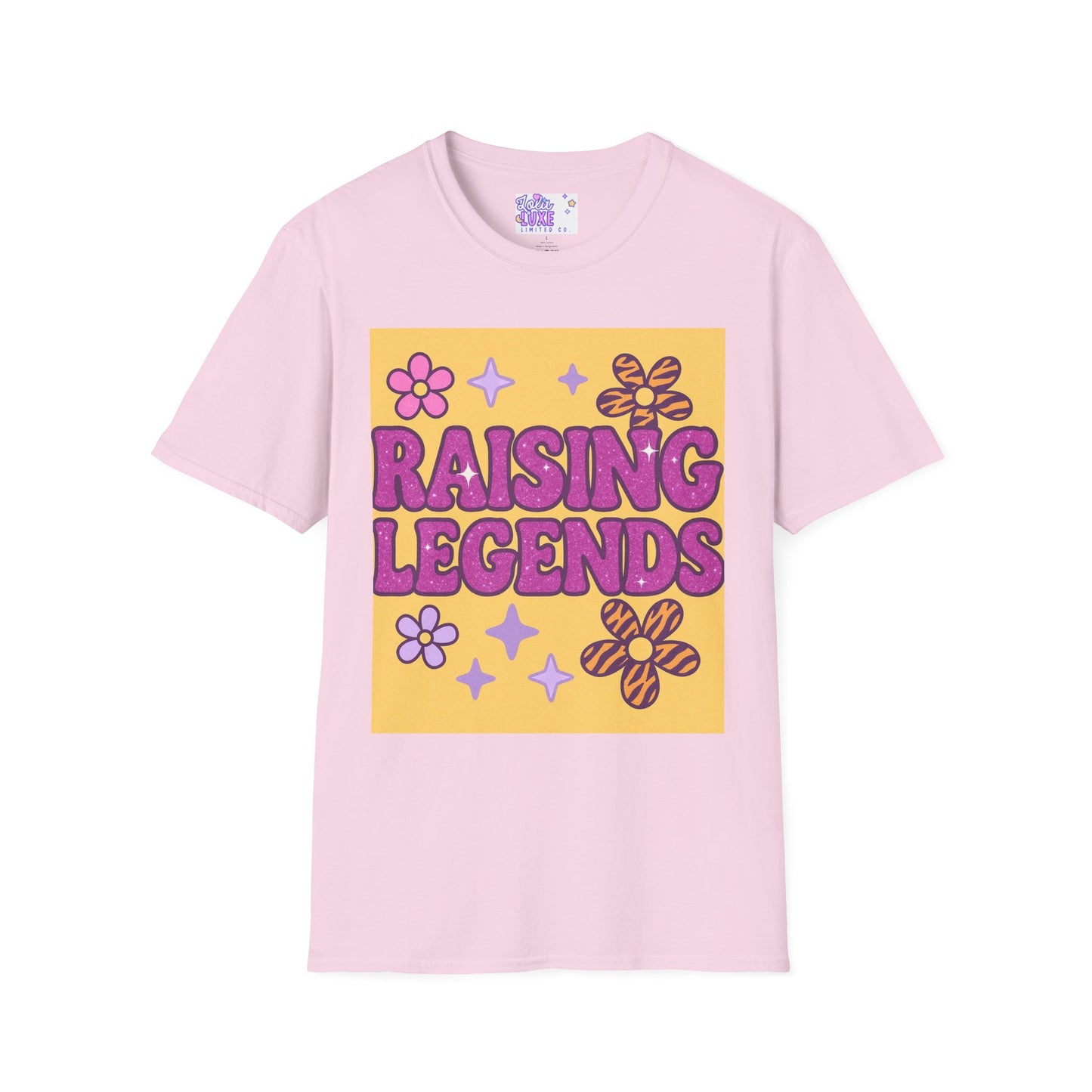 Raising Legends Unisex Softstyle T-Shirt - Vibrant Floral Design for Celebrations