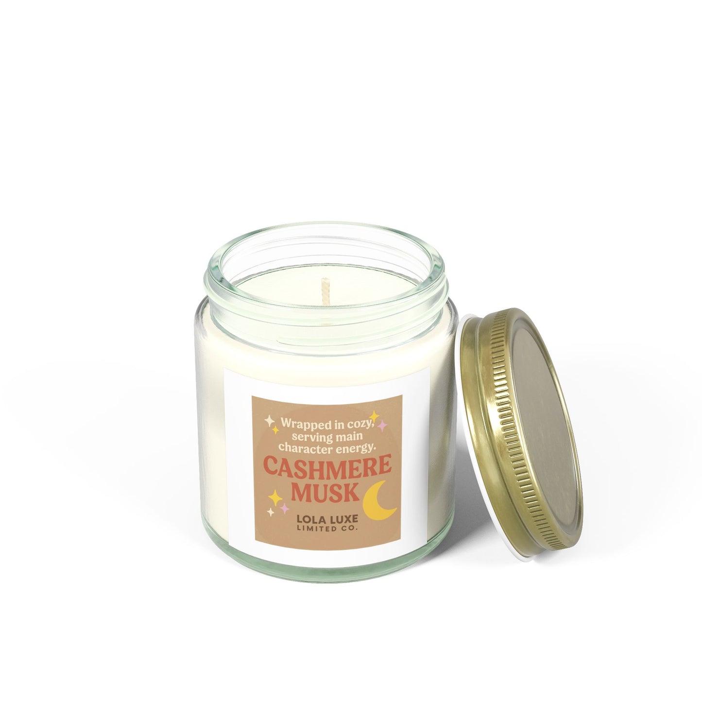 Cashmere Musk Scented Candles, Coconut Apricot Wax (4oz, 9oz)