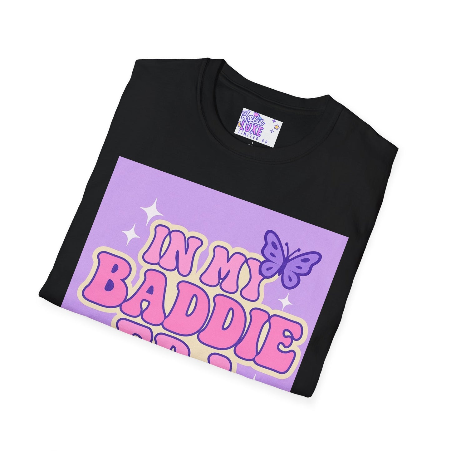 In My Baddie Era Unisex Softstyle Glam Tee - Trendy Graphic Tee for Confident Fashion Lovers