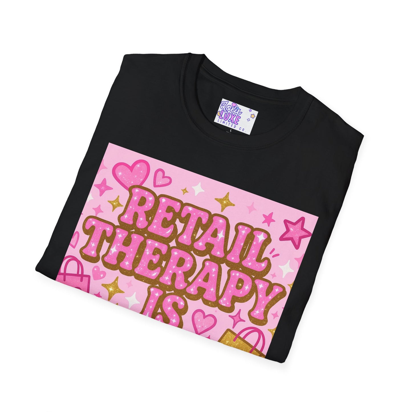 Retail Therapy Unisex Softstyle T-Shirt - Self Care Glam Tee