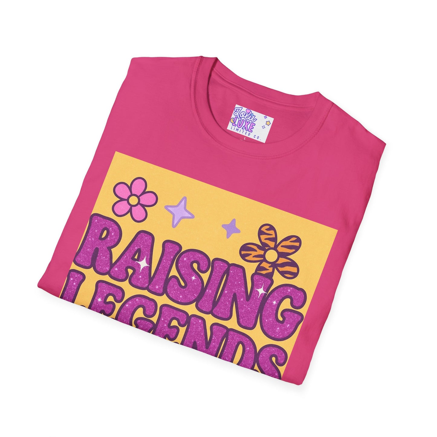 Raising Legends Unisex Softstyle T-Shirt - Vibrant Floral Design for Celebrations