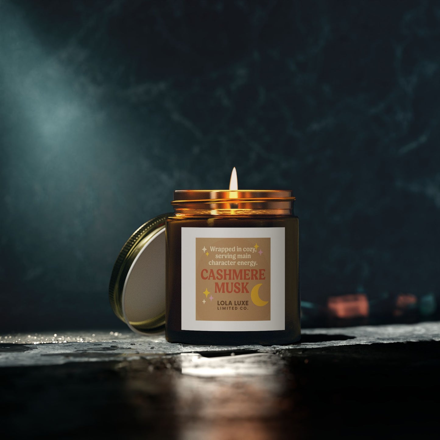 Cashmere Musk Scented Candles, Coconut Apricot Wax (4oz, 9oz)