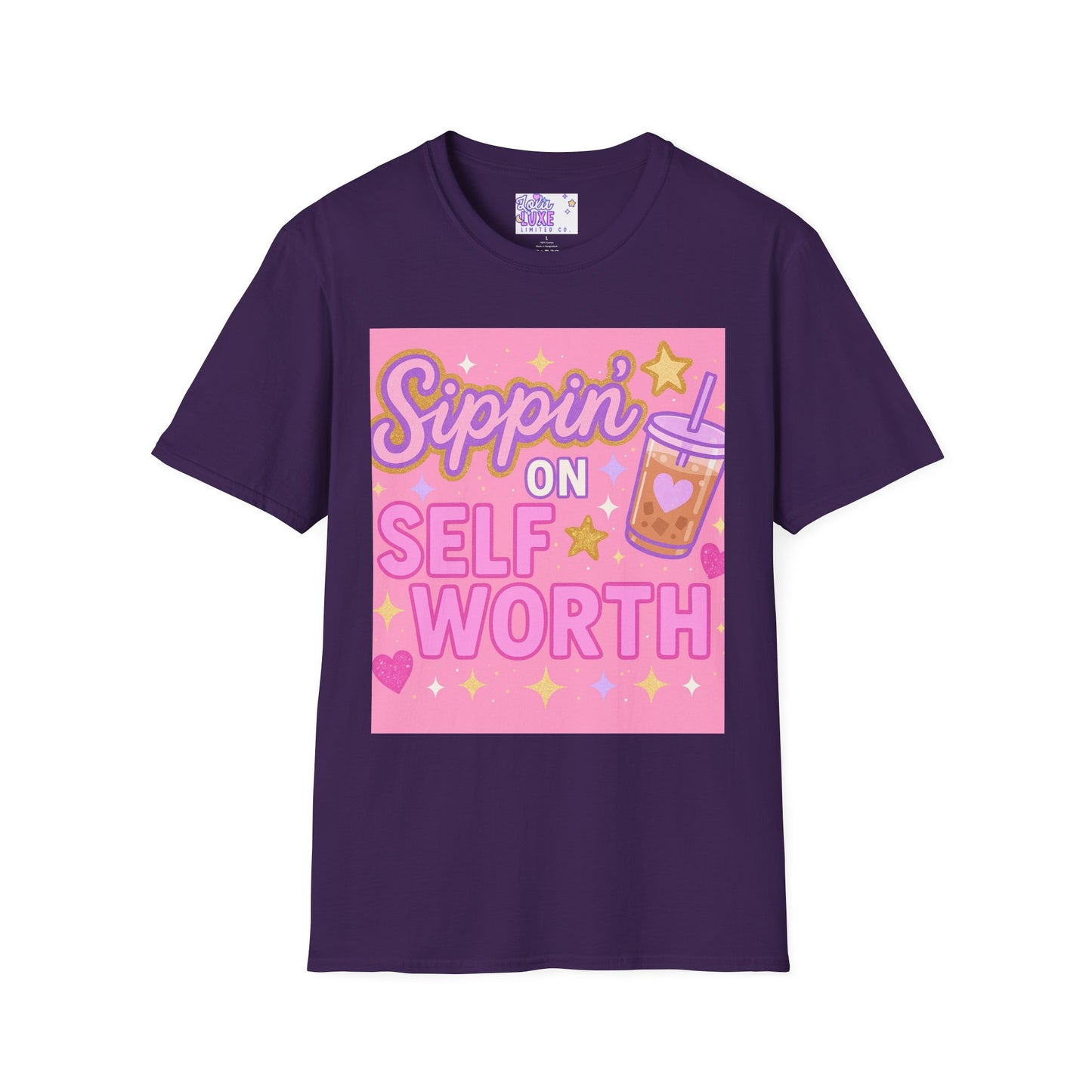Self Worth Unisex Softstyle T-Shirt - Positive Affirmation Glam Tee