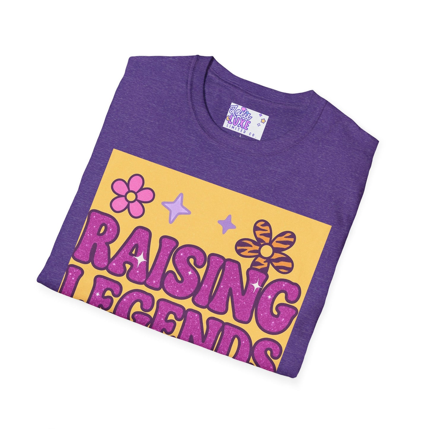 Raising Legends Unisex Softstyle T-Shirt - Vibrant Floral Design for Celebrations