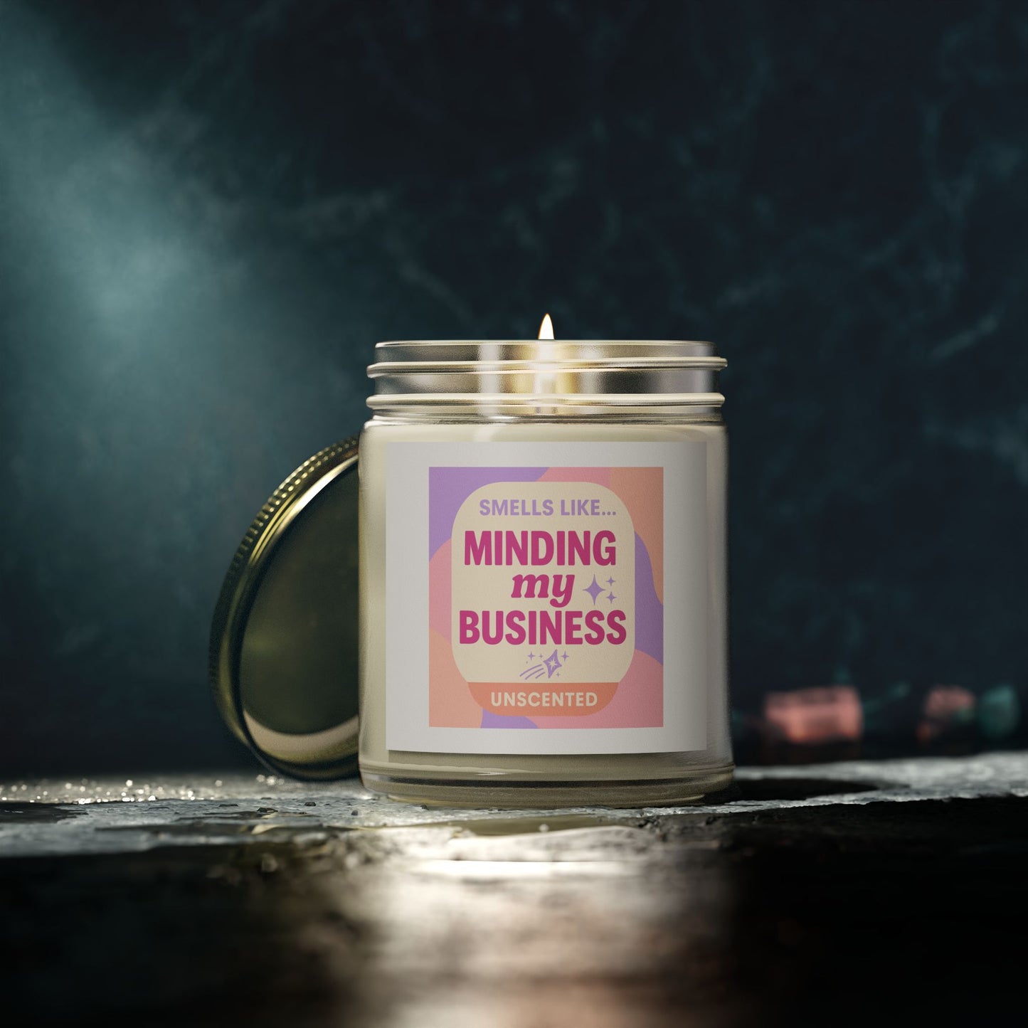 Unscented Candles, Coconut Apricot Wax (4oz, 9oz)