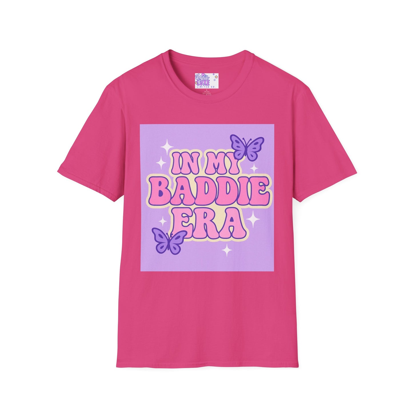In My Baddie Era Unisex Softstyle Glam Tee - Trendy Graphic Tee for Confident Fashion Lovers