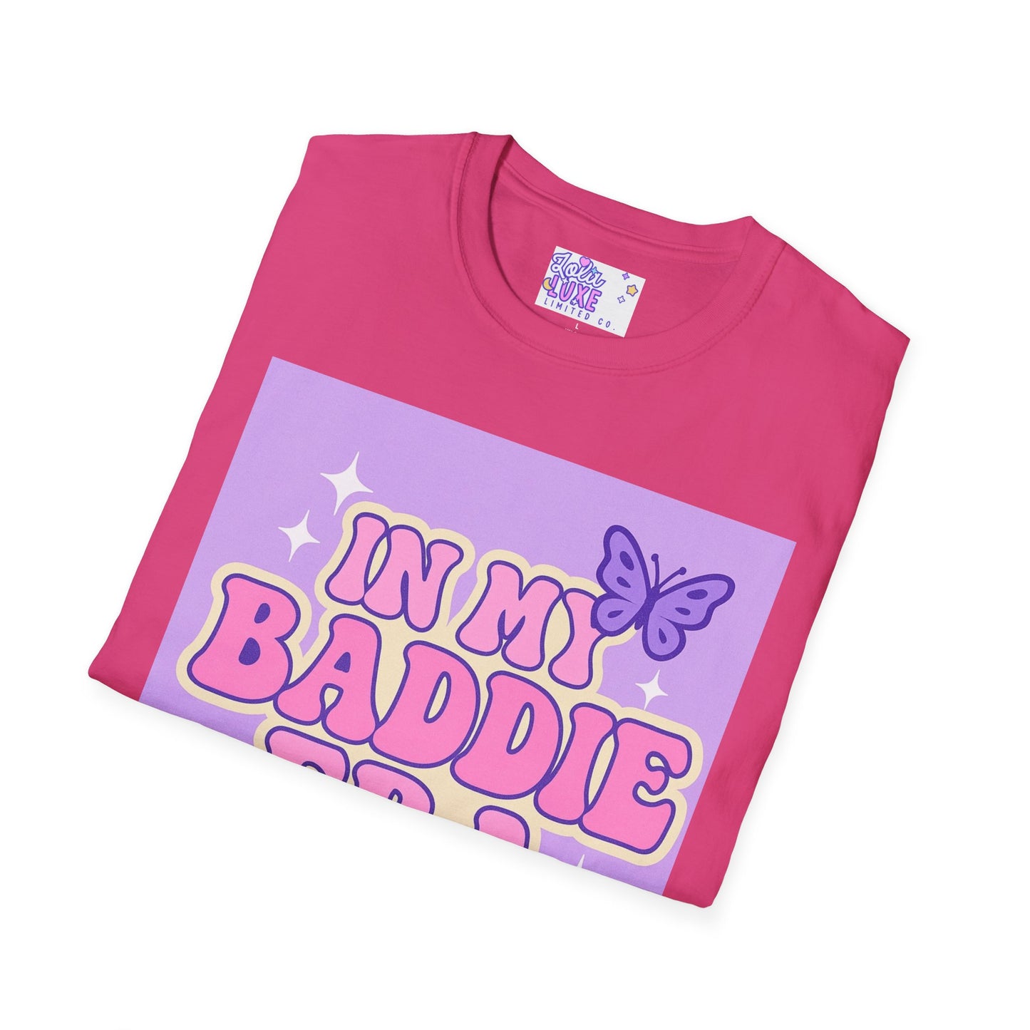 In My Baddie Era Unisex Softstyle Glam Tee - Trendy Graphic Tee for Confident Fashion Lovers