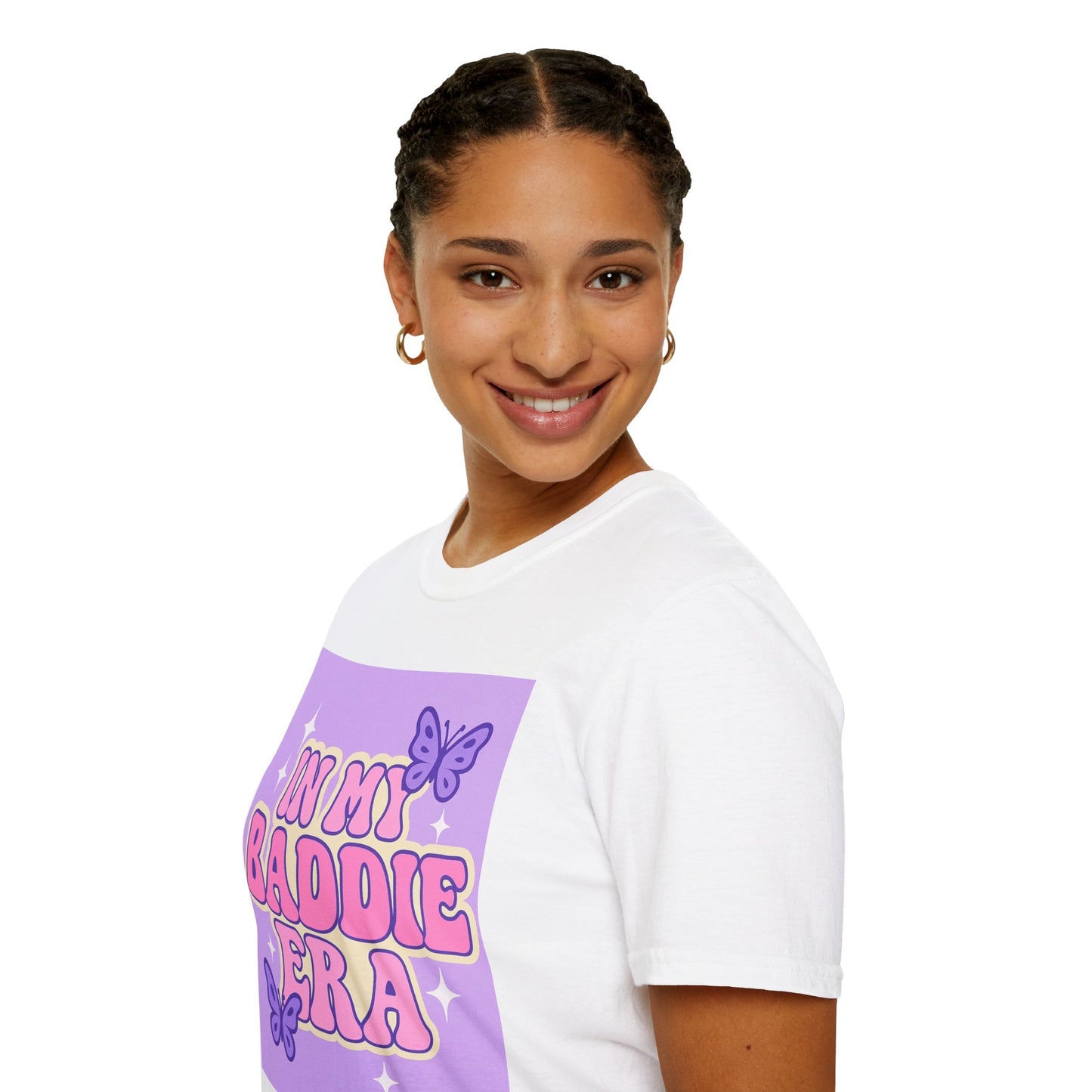 In My Baddie Era Unisex Softstyle Glam Tee - Trendy Graphic Tee for Confident Fashion Lovers