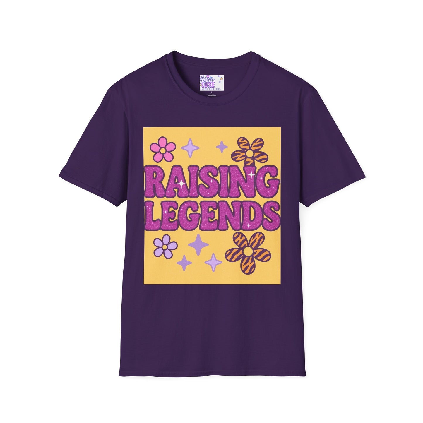 Raising Legends Unisex Softstyle T-Shirt - Vibrant Floral Design for Celebrations