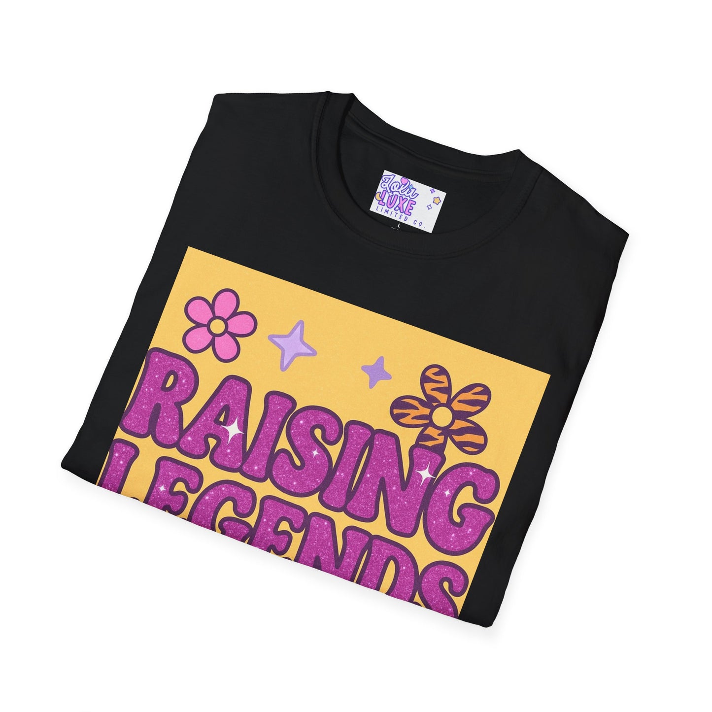 Raising Legends Unisex Softstyle T-Shirt - Vibrant Floral Design for Celebrations