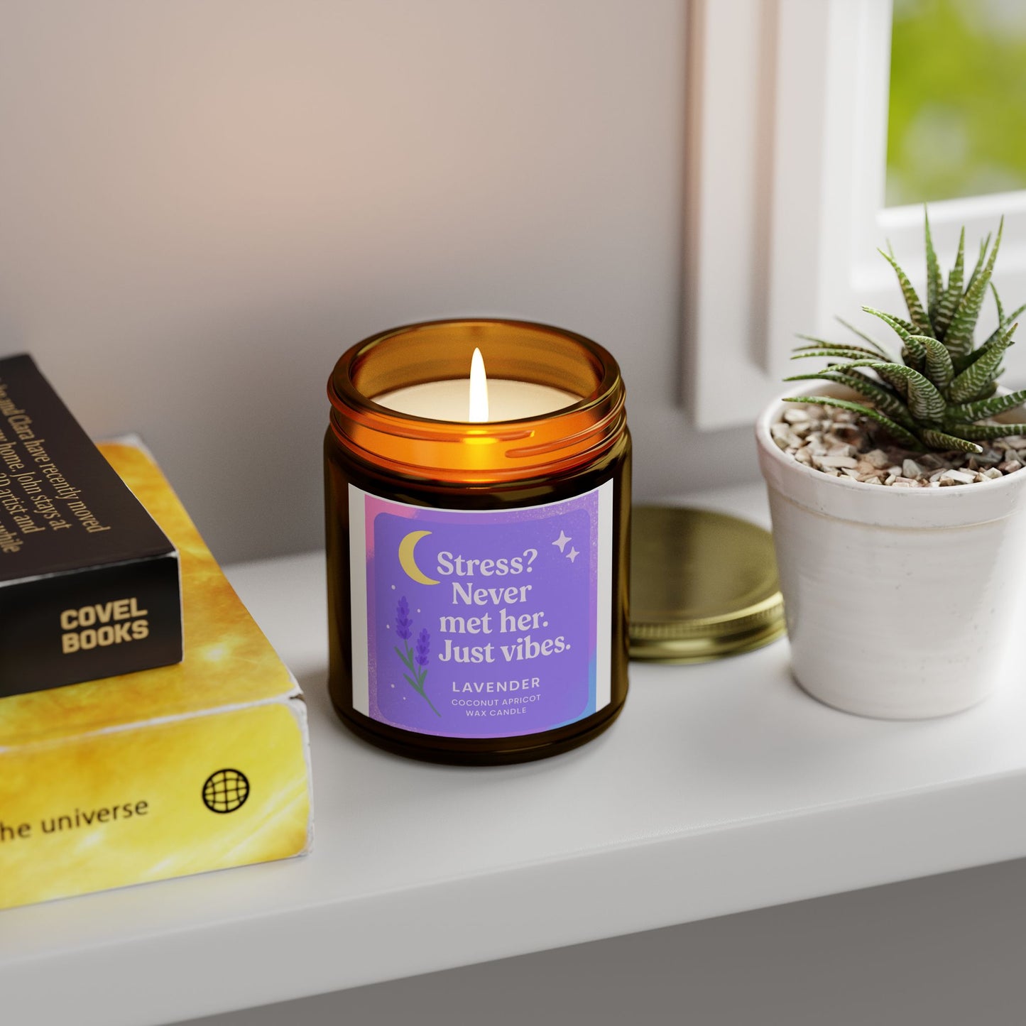 Lavender Scented Candles, Coconut Apricot Wax (4oz, 9oz)