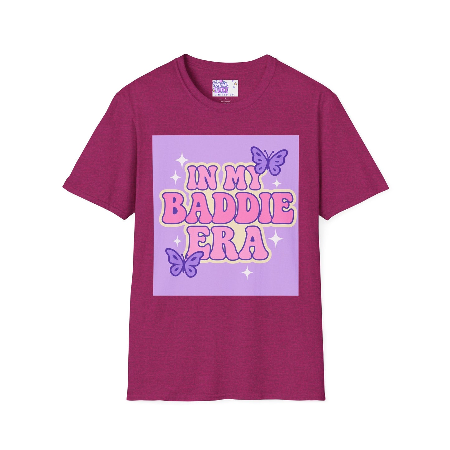 In My Baddie Era Unisex Softstyle Glam Tee - Trendy Graphic Tee for Confident Fashion Lovers