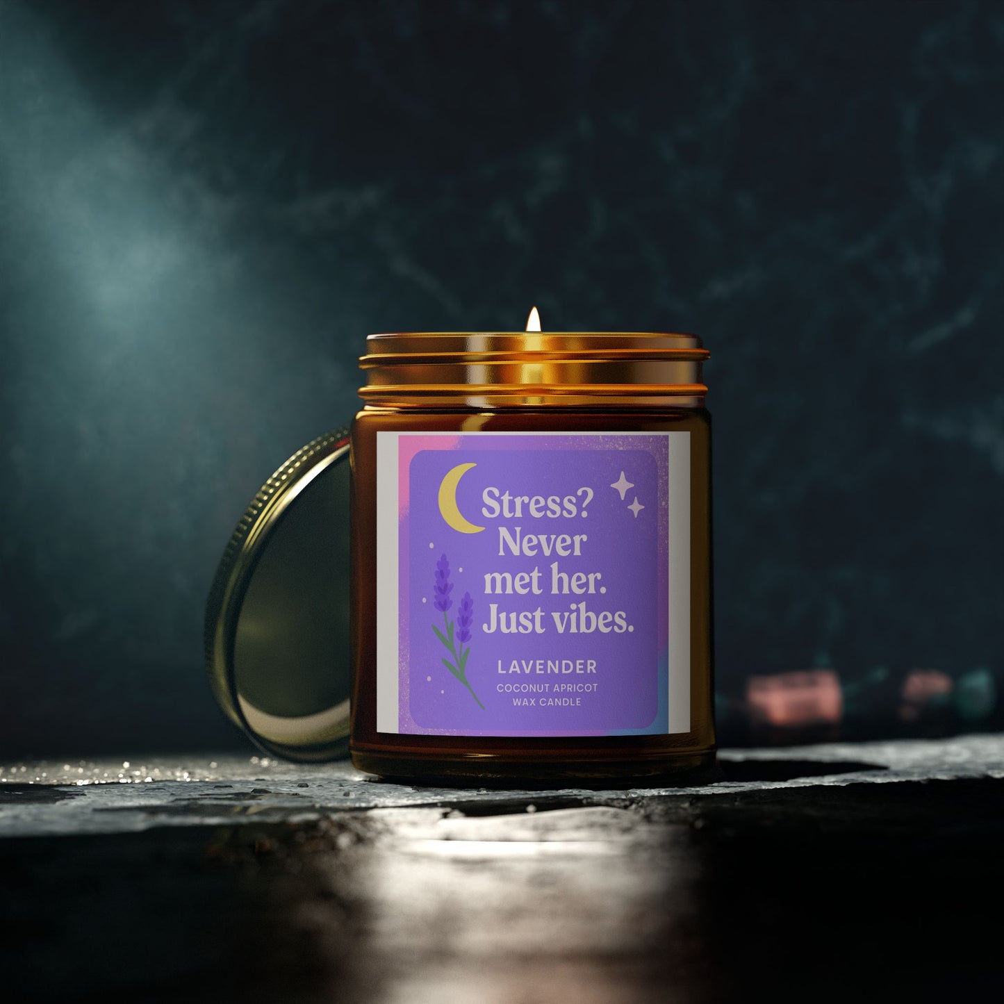 Lavender Scented Candles, Coconut Apricot Wax (4oz, 9oz)