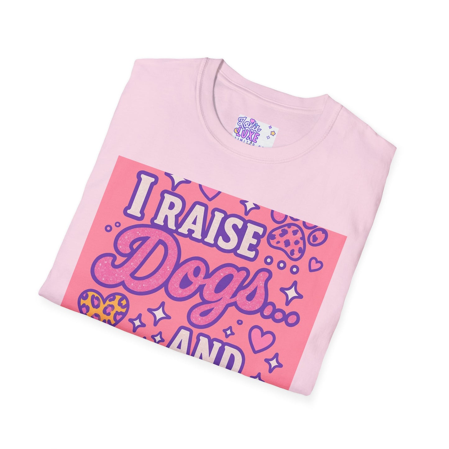 I Raise Dogs and Standards T-Shirt | Unisex Softstyle Glam Tee for Dog Lovers