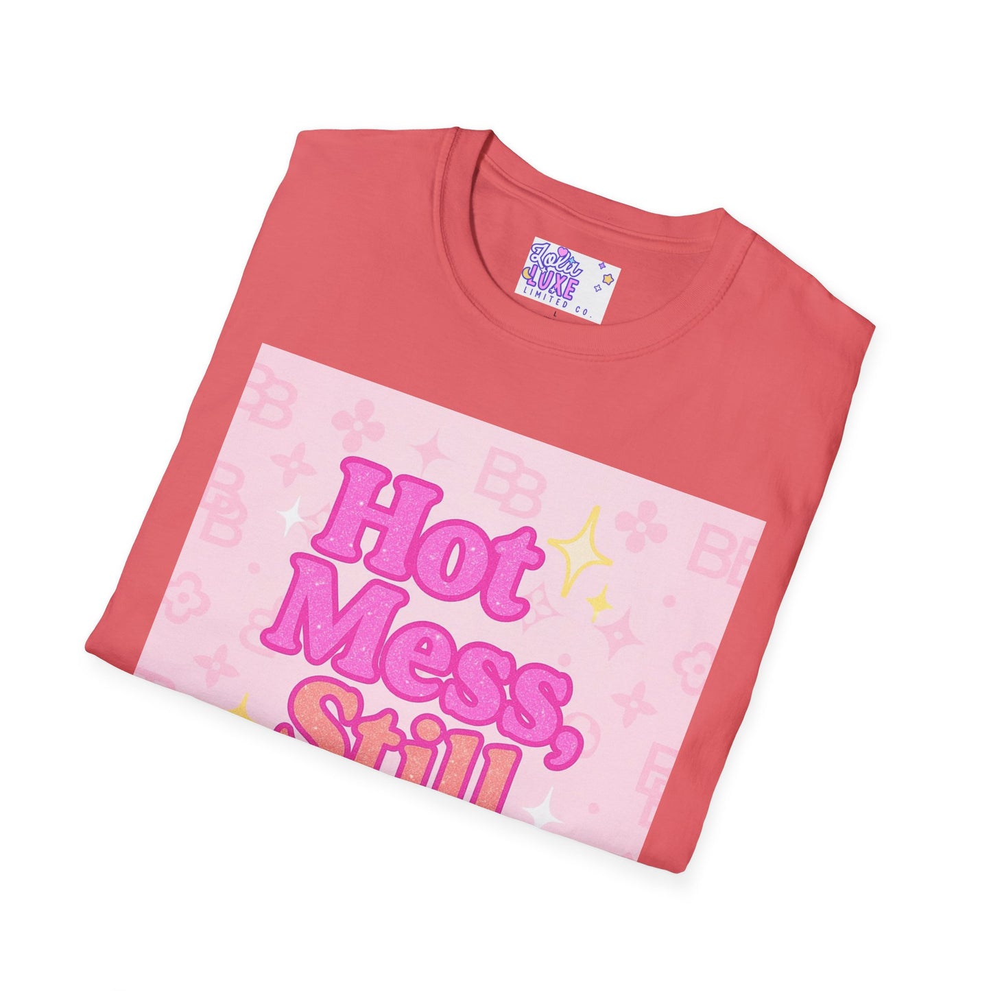 Hot Mess Still Blessed Unisex Softstyle Glam Tee - Fun & Comfortable Casual Wear