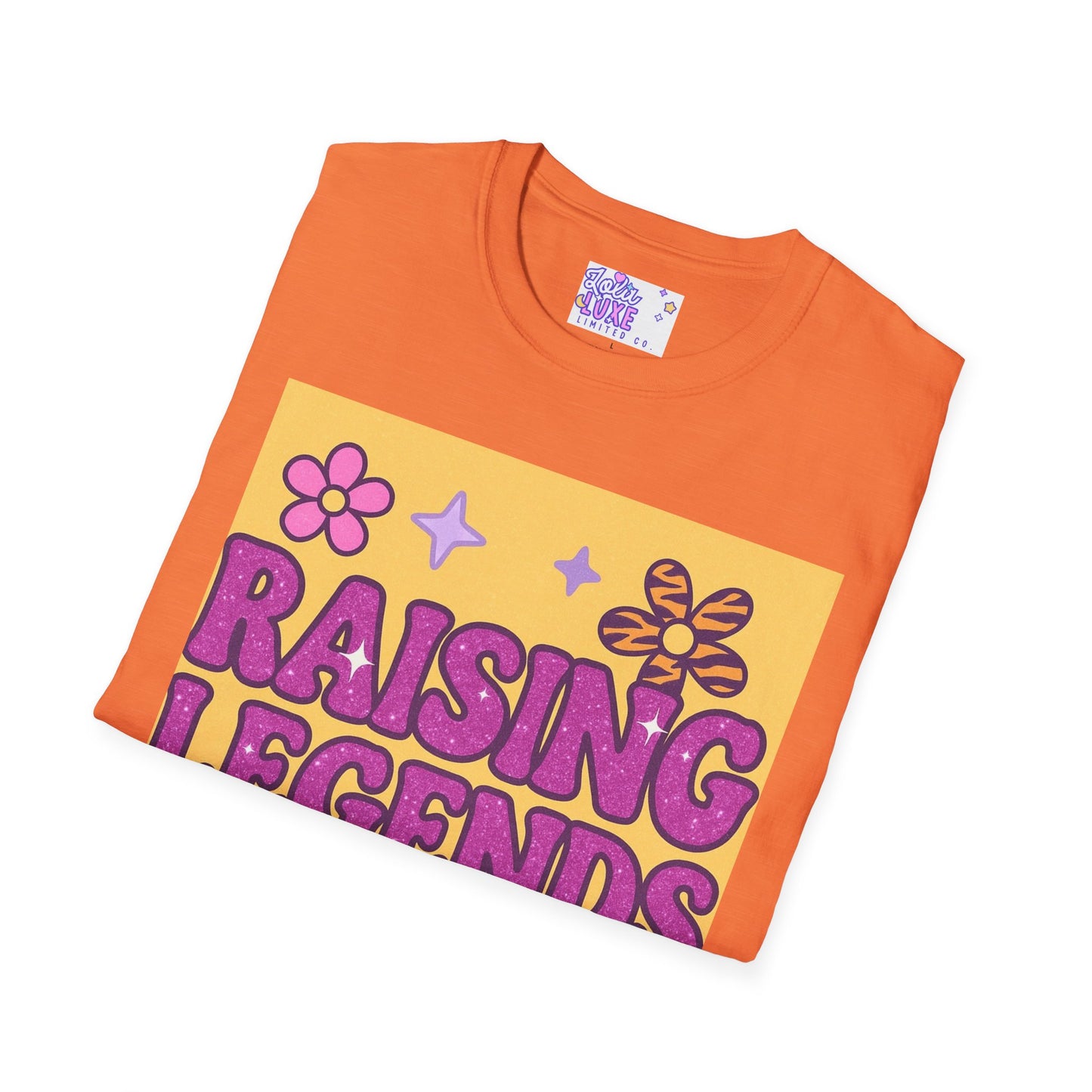Raising Legends Unisex Softstyle T-Shirt - Vibrant Floral Design for Celebrations