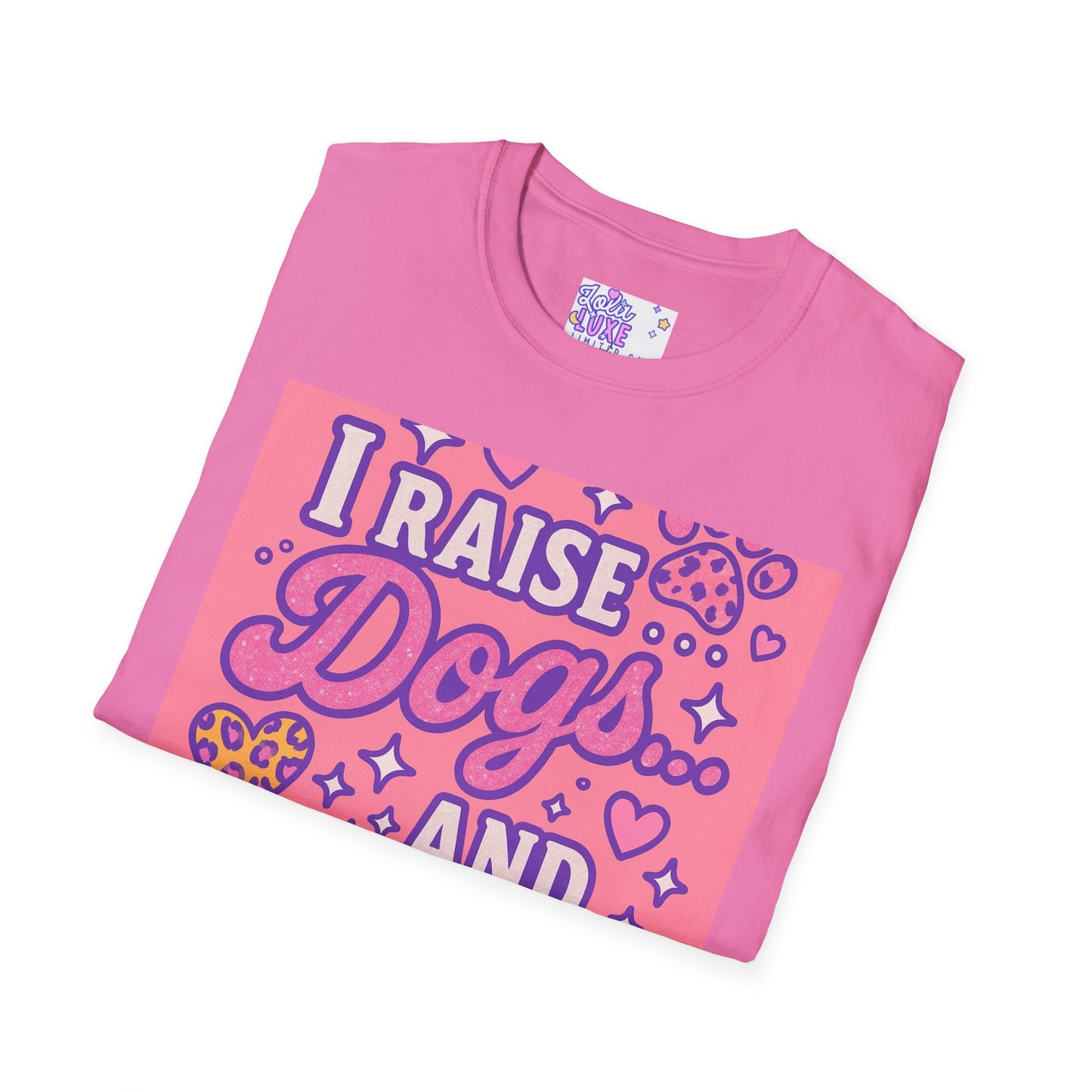 I Raise Dogs and Standards T-Shirt | Unisex Softstyle Glam Tee for Dog Lovers