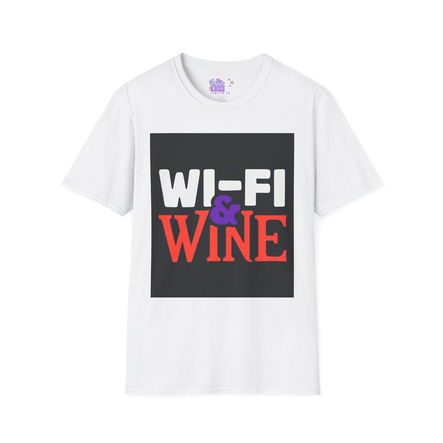"Wi-Fi & Wine" Softstyle T-Shirt - Perfect Gift for Wine Lovers