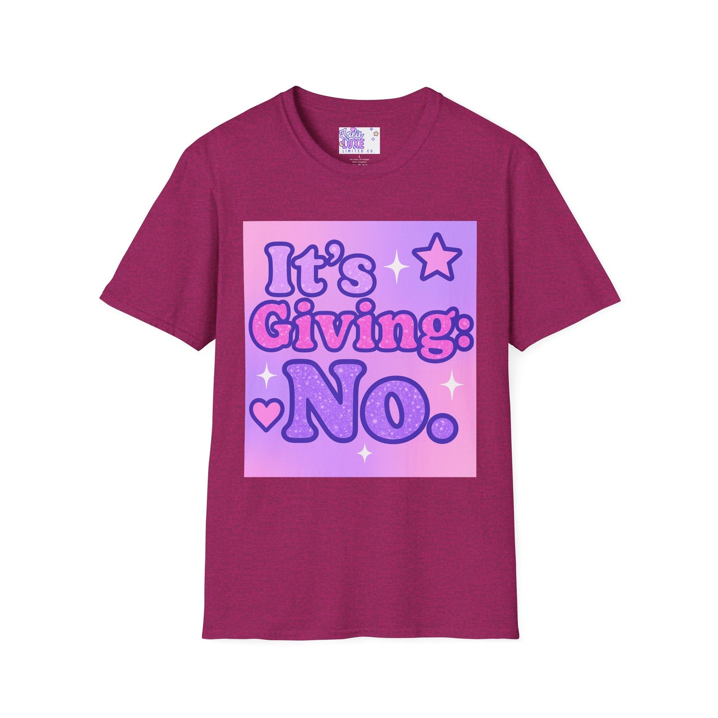 It's Giving: No. Unisex Softstyle Glam Tee - Trendy Graphic Tee for Casual Wear