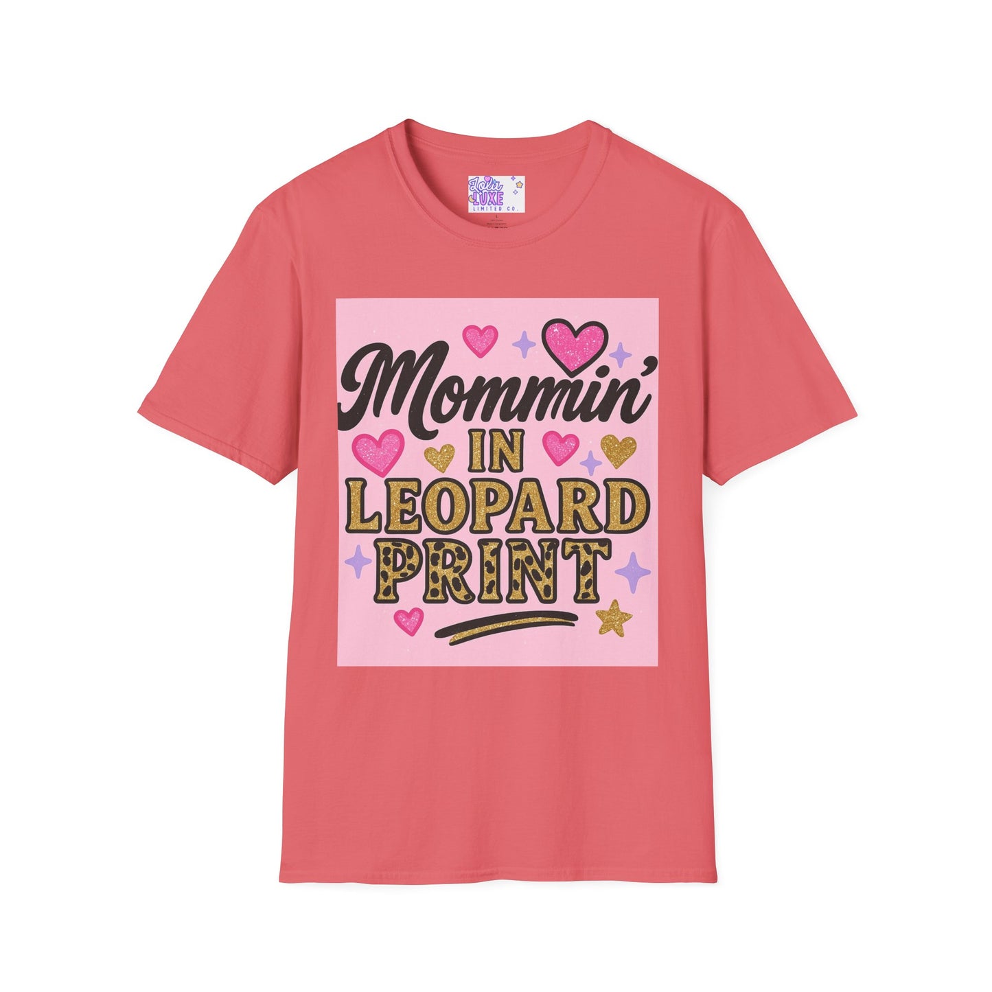 Mommin' in Leopard Print Unisex T-Shirt - Fun & Stylish Apparel for Moms Glam Tee