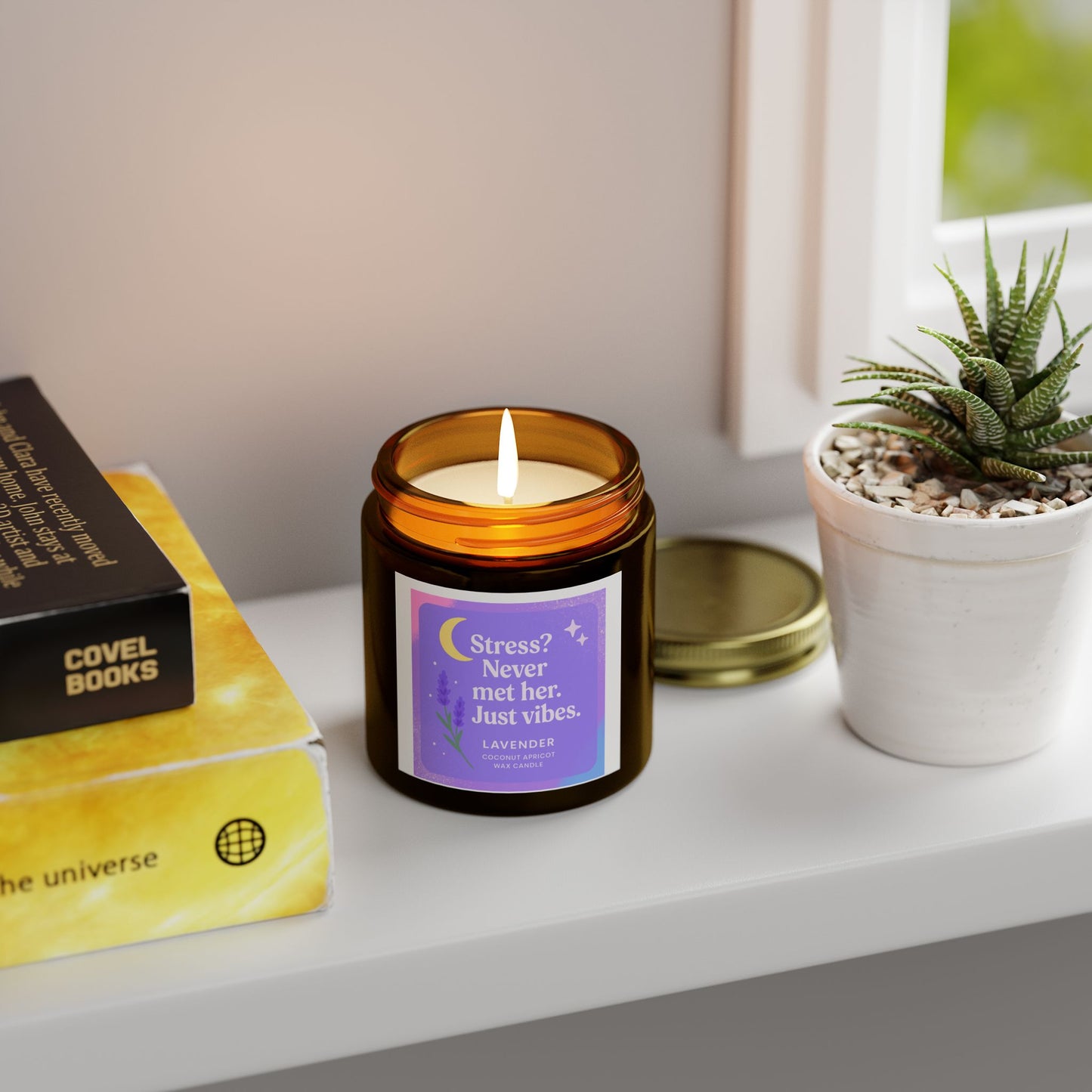 Lavender Scented Candles, Coconut Apricot Wax (4oz, 9oz)