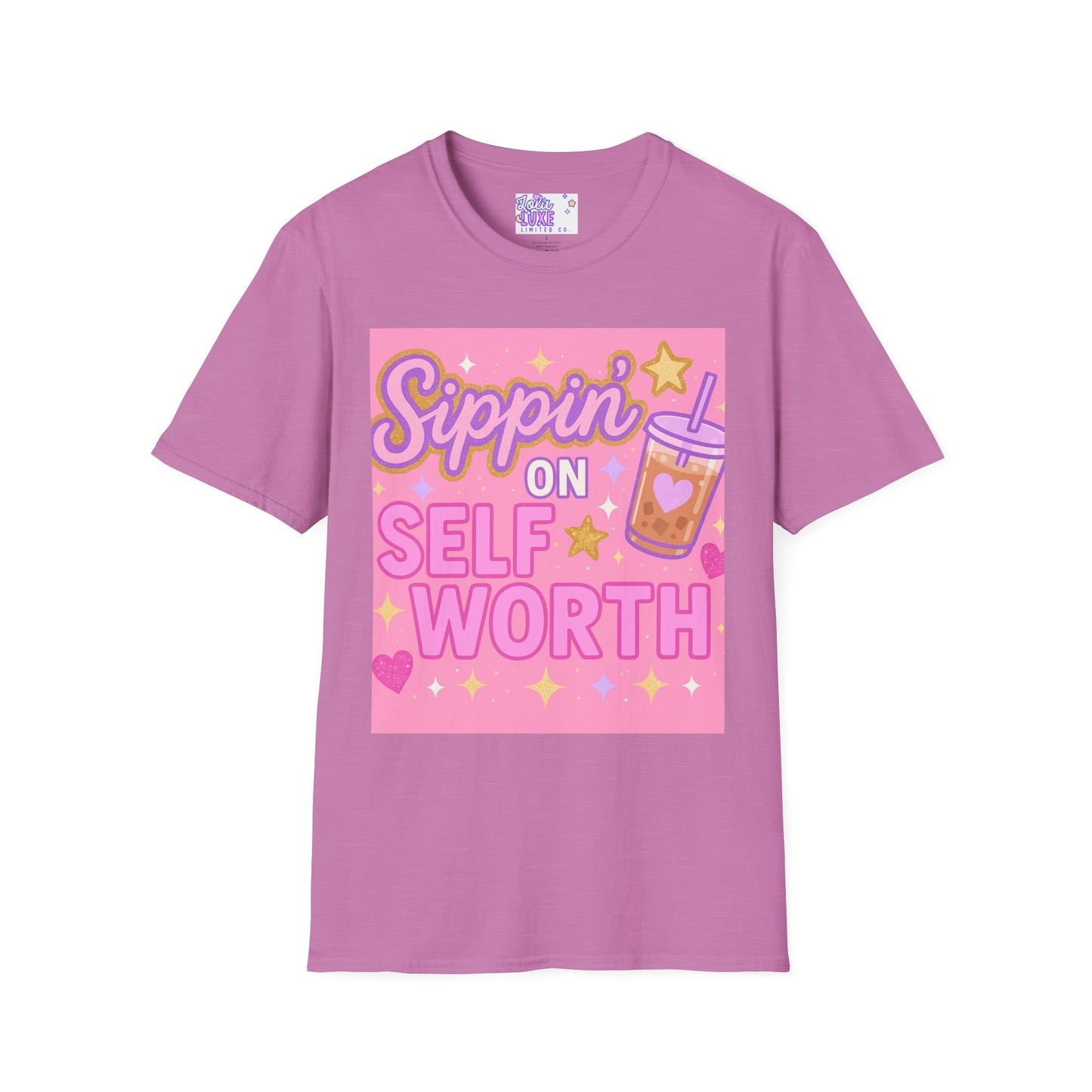 Self Worth Unisex Softstyle T-Shirt - Positive Affirmation Glam Tee