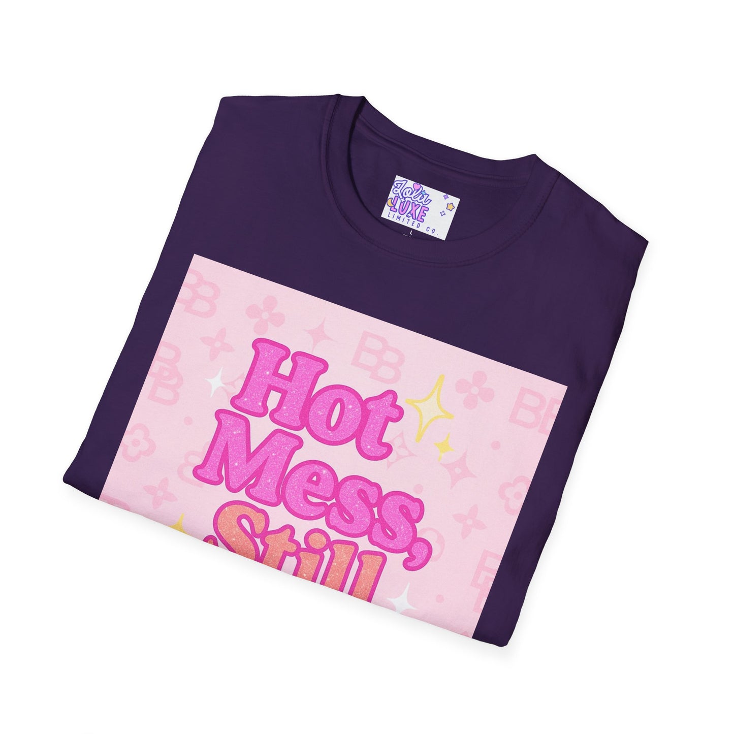 Hot Mess Still Blessed Unisex Softstyle Glam Tee - Fun & Comfortable Casual Wear