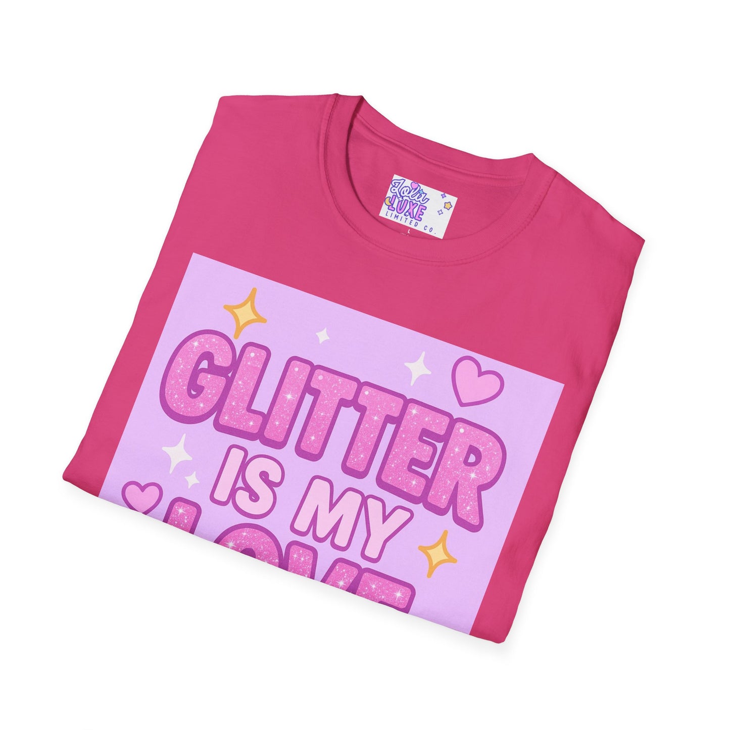 Glitter Is My Love Language Unisex Softstyle Glam Tee