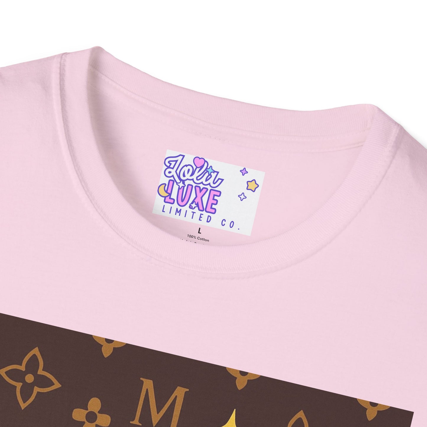 Manifesting Like a Material Girl Glam Tee| Unisex Softstyle Tee | Trendy Apparel for Manifestation Enthusiasts