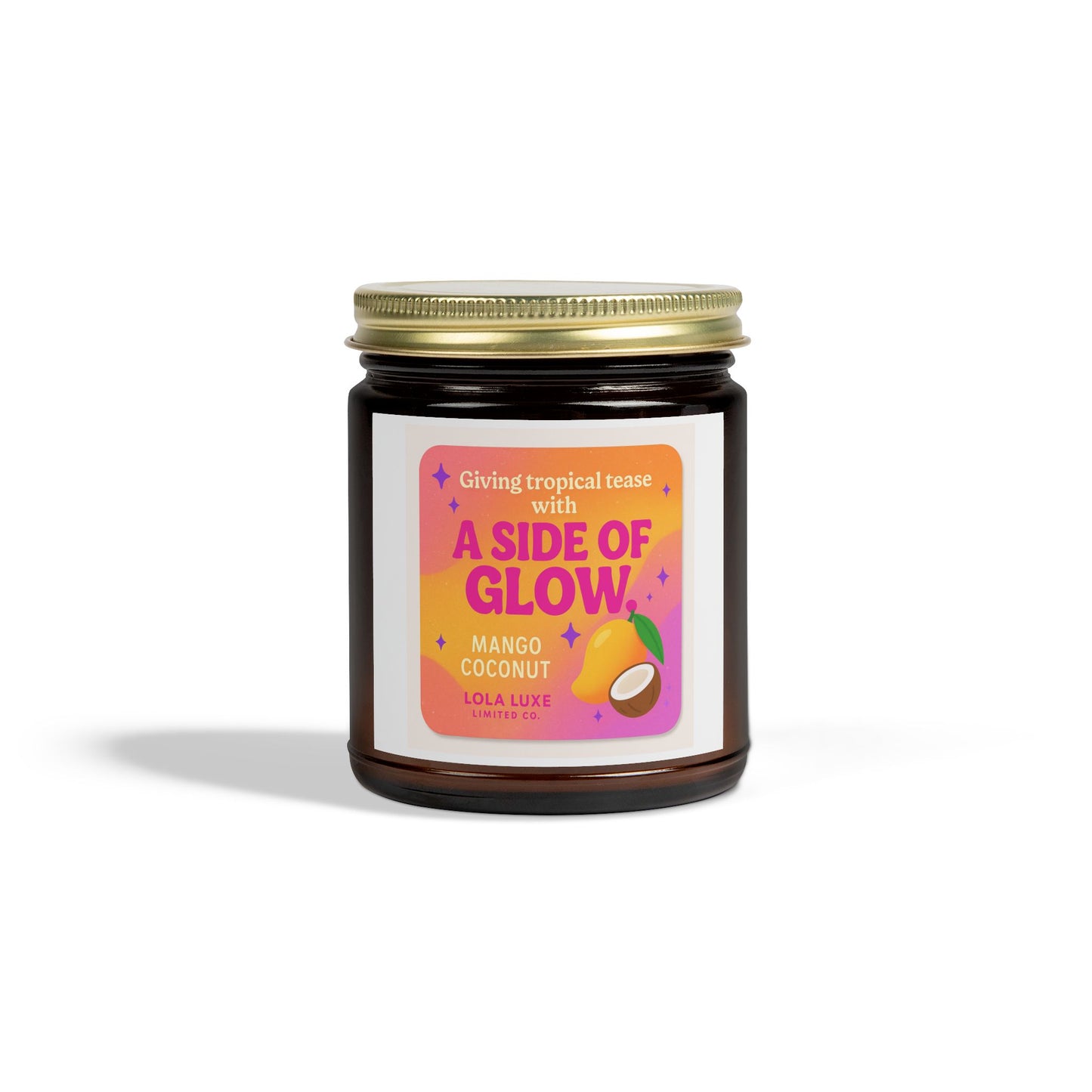Mango Coconut Scented Candles, Coconut Apricot Wax (4oz, 9oz)