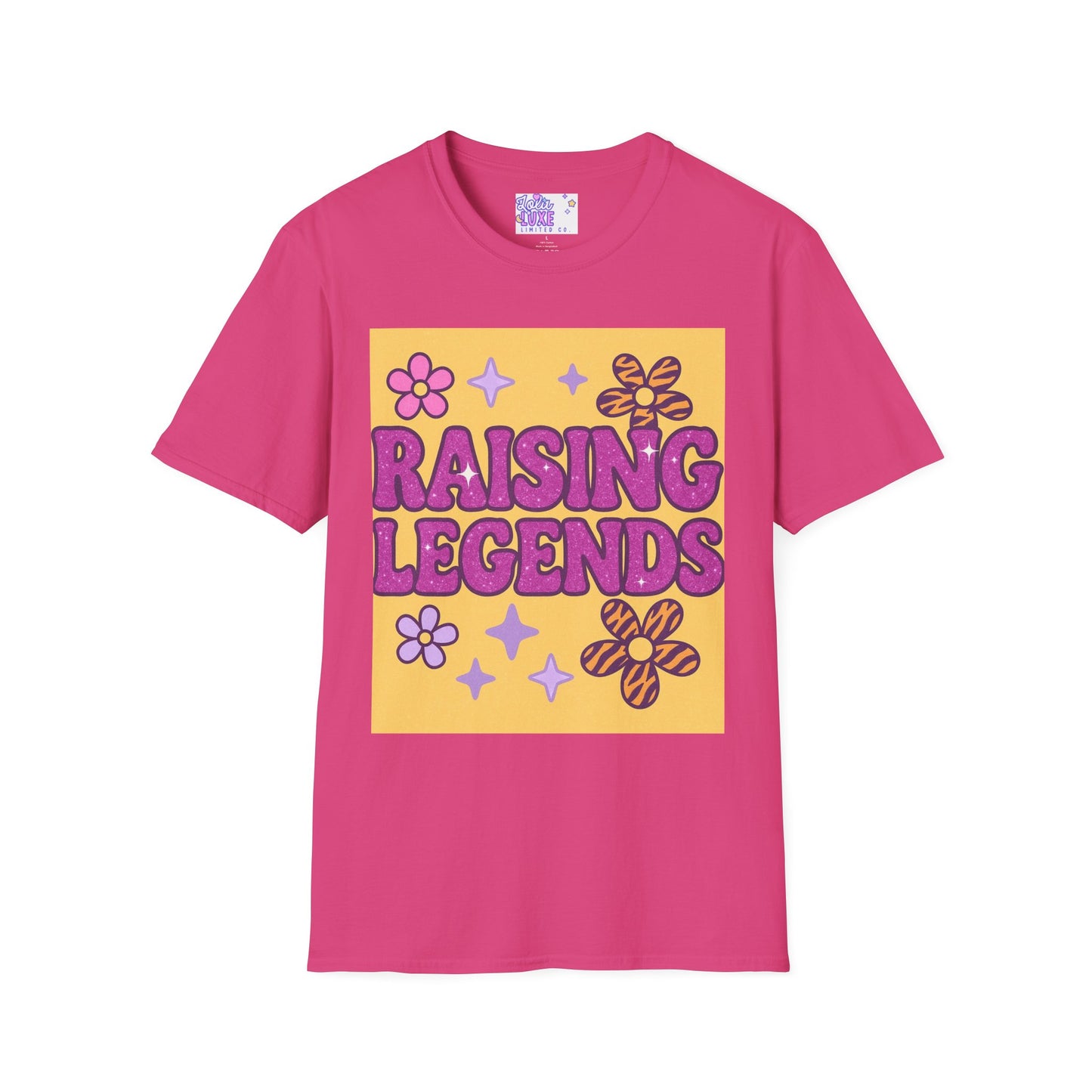 Raising Legends Unisex Softstyle T-Shirt - Vibrant Floral Design for Celebrations