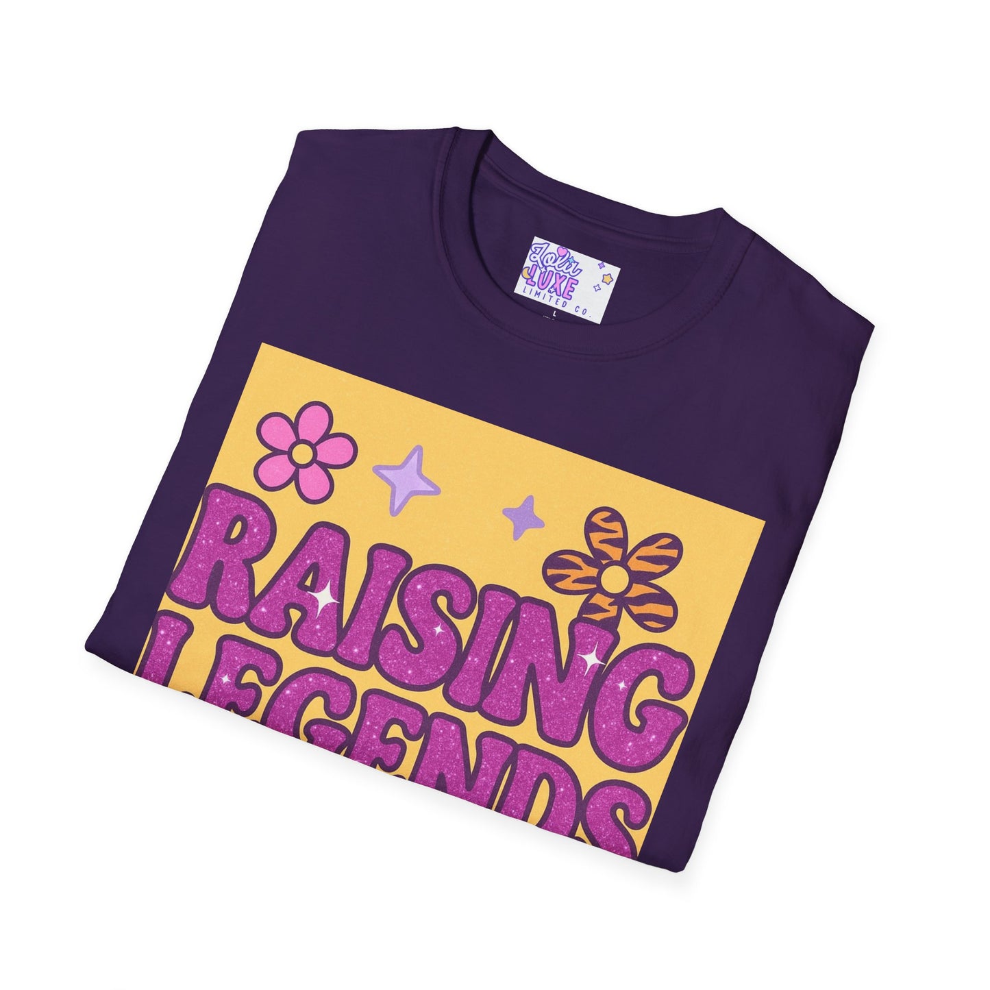 Raising Legends Unisex Softstyle T-Shirt - Vibrant Floral Design for Celebrations